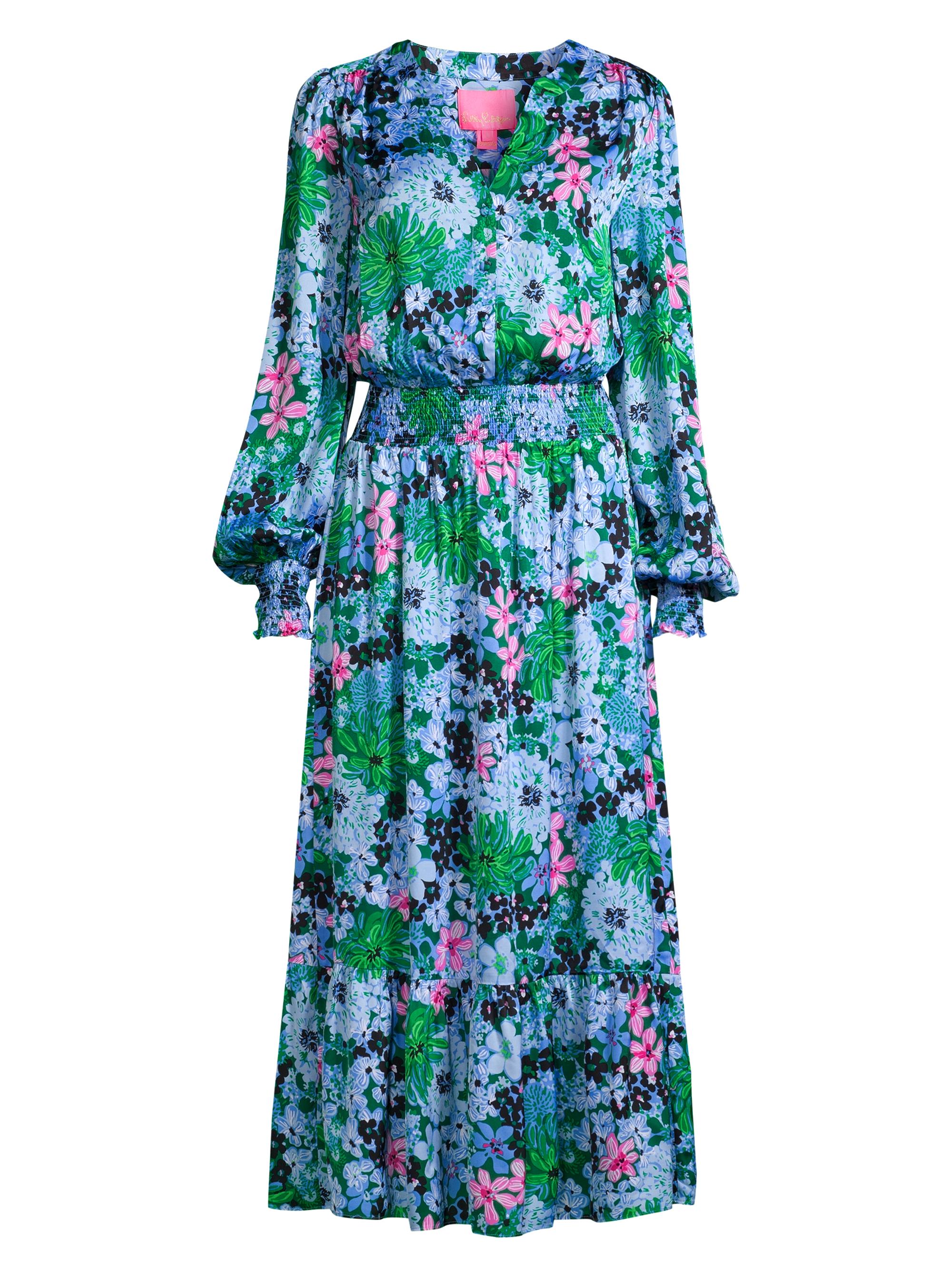 Lilly Pulitzer Women's Loubella Floral Long-Sleeve Midi Dress