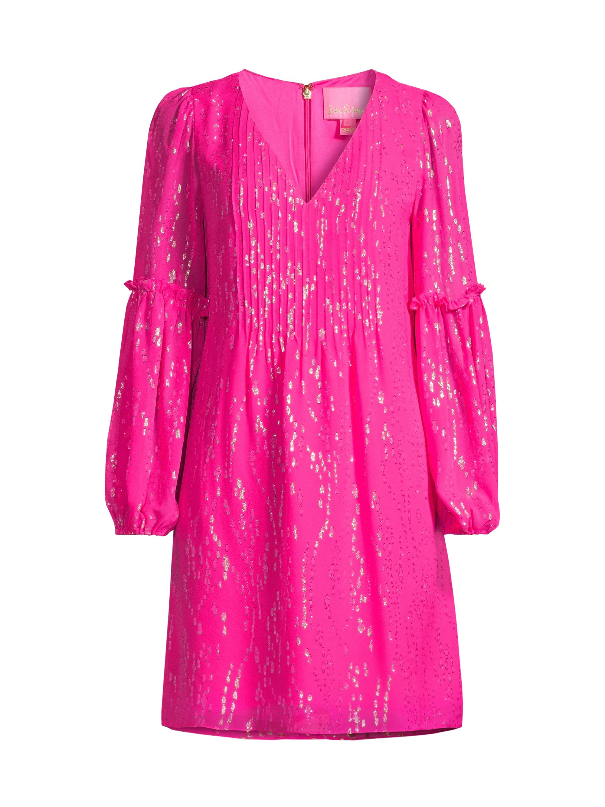 Lilly Pulitzer Women's Clemé Metallic Silk Minidress - Pink Palms
