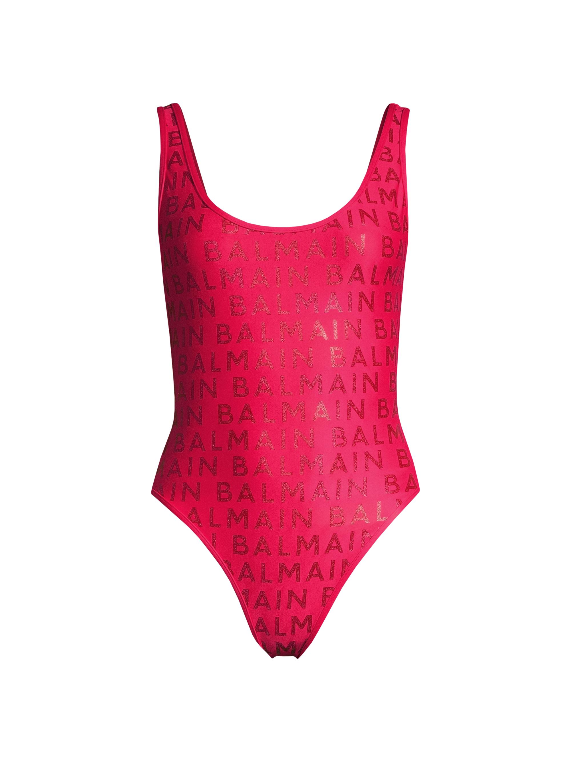 Balmain Women's Logo One-Piece Swimsuit - Fuchsia