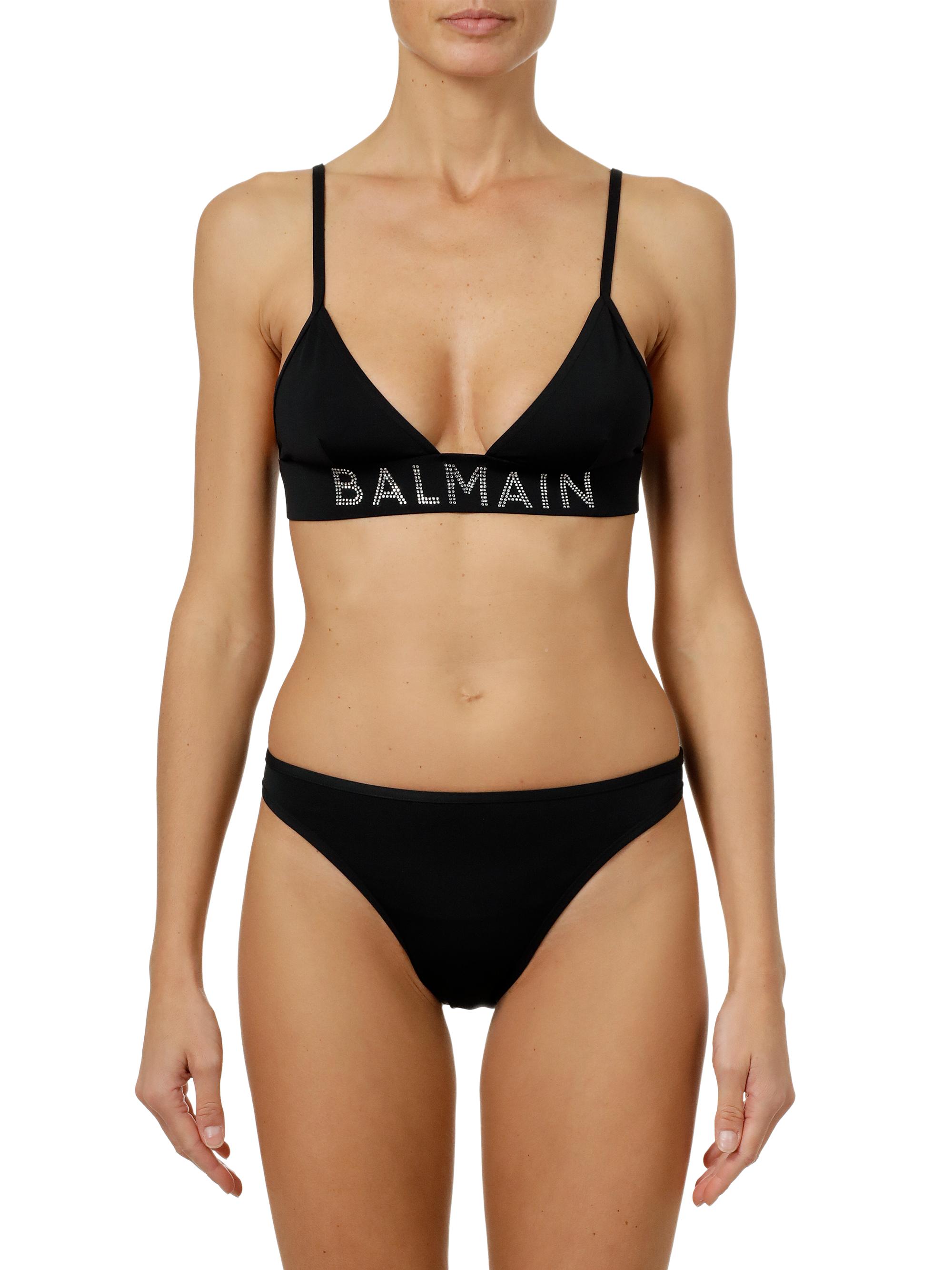 Balmain Women's Logo Triangle Bikini - Black