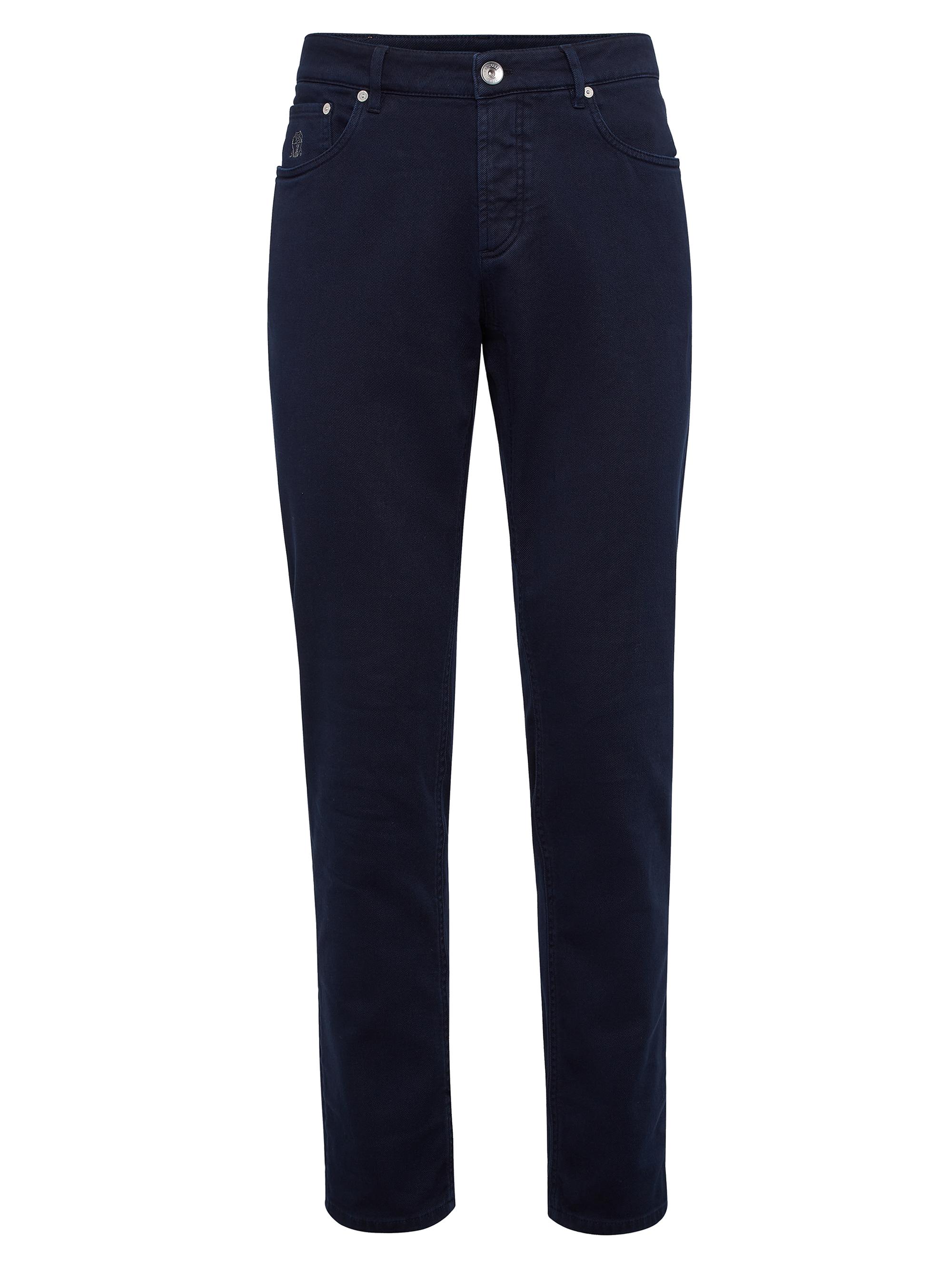 Brunello Cucinelli Men's Dyed Comfort Lightweight Denim Trousers - Navy Blue