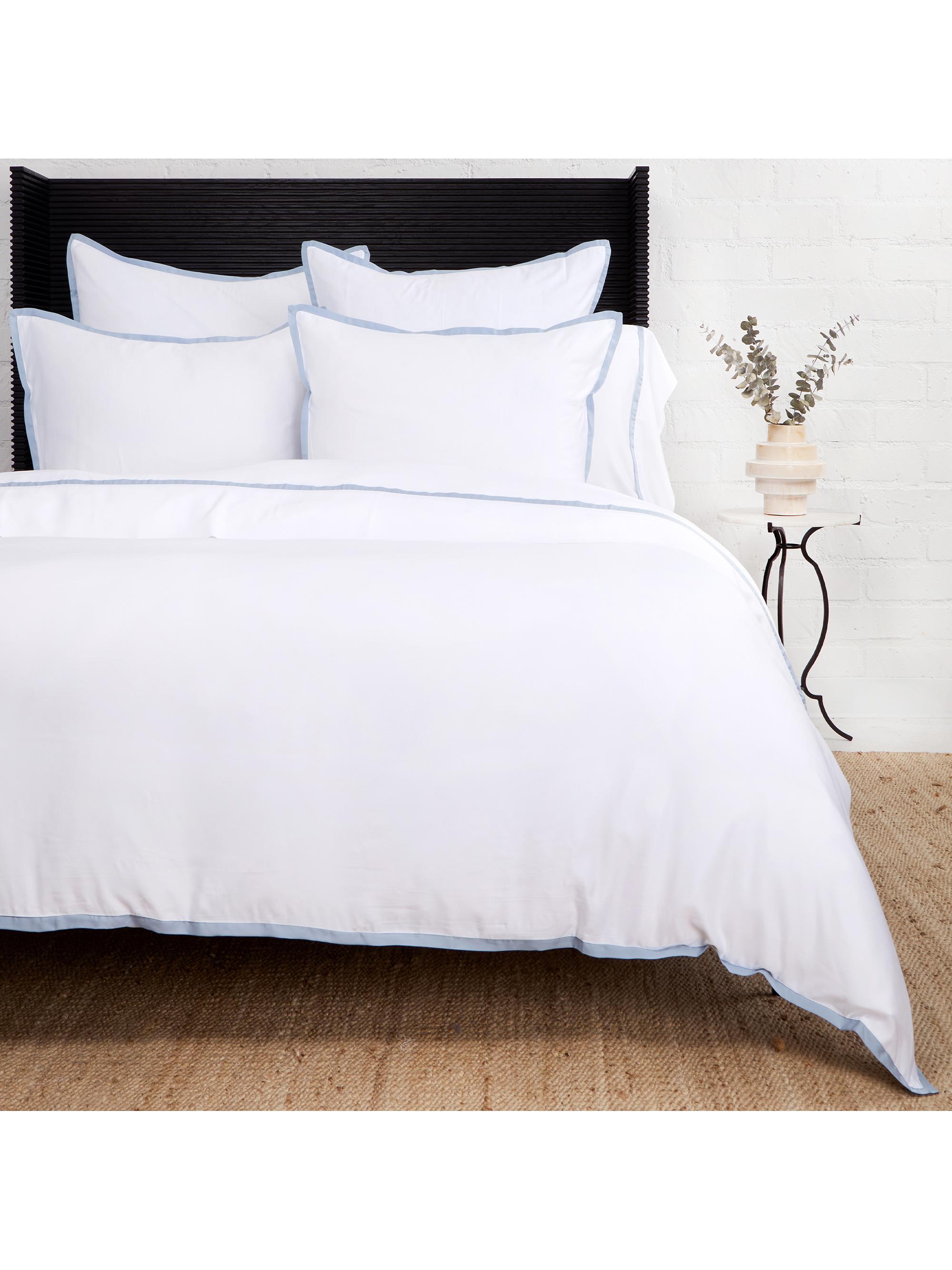 Pom Pom at Home Langston Sateen Duvet & Shams Collection - White French Blue European