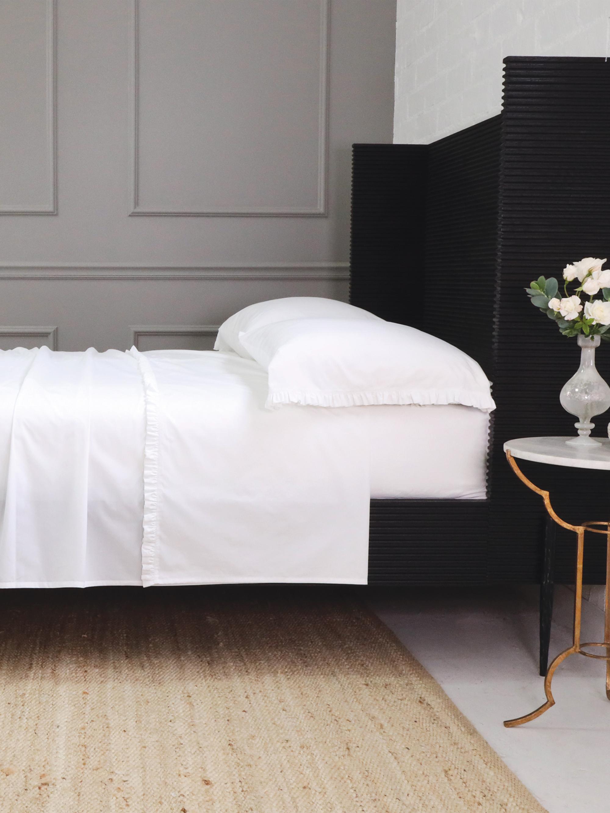 Pom Pom at Home Audrey Ruffle Cotton Percale Sheet Set - White California King