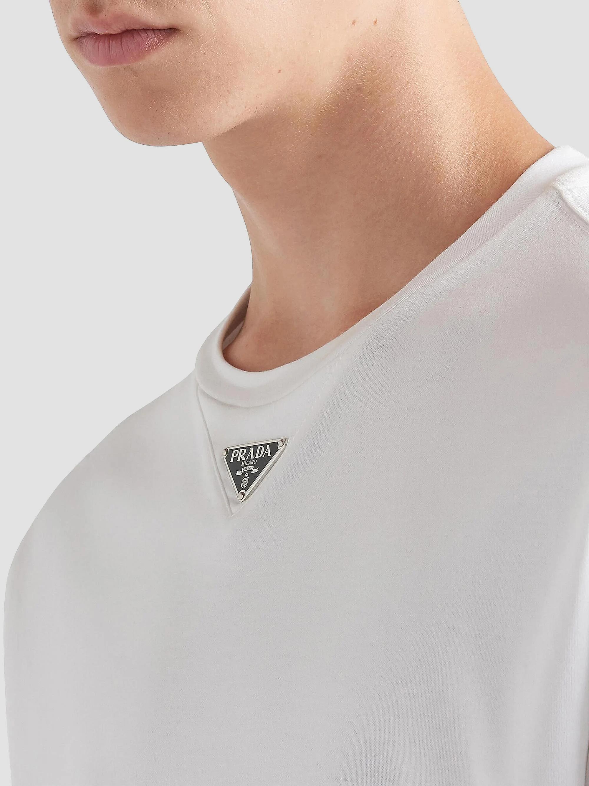 PRADA 半袖シャツ P4374 ホワイト サイズ42 Prada Cotton T-Shirt | Saks Fifth Avenue