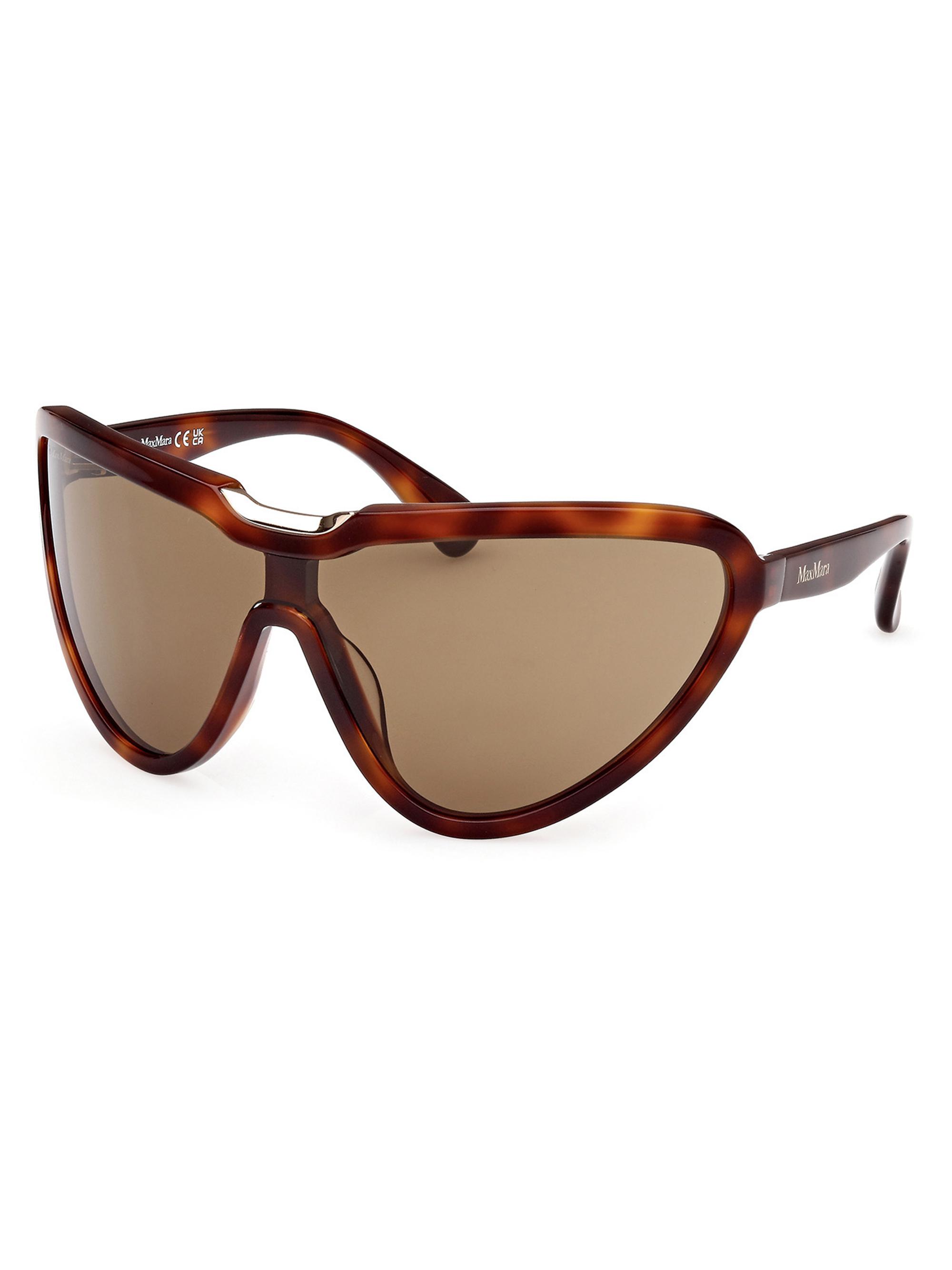 Max Mara Women's Emil 115MM Shield Sunglasses - Classic Havana