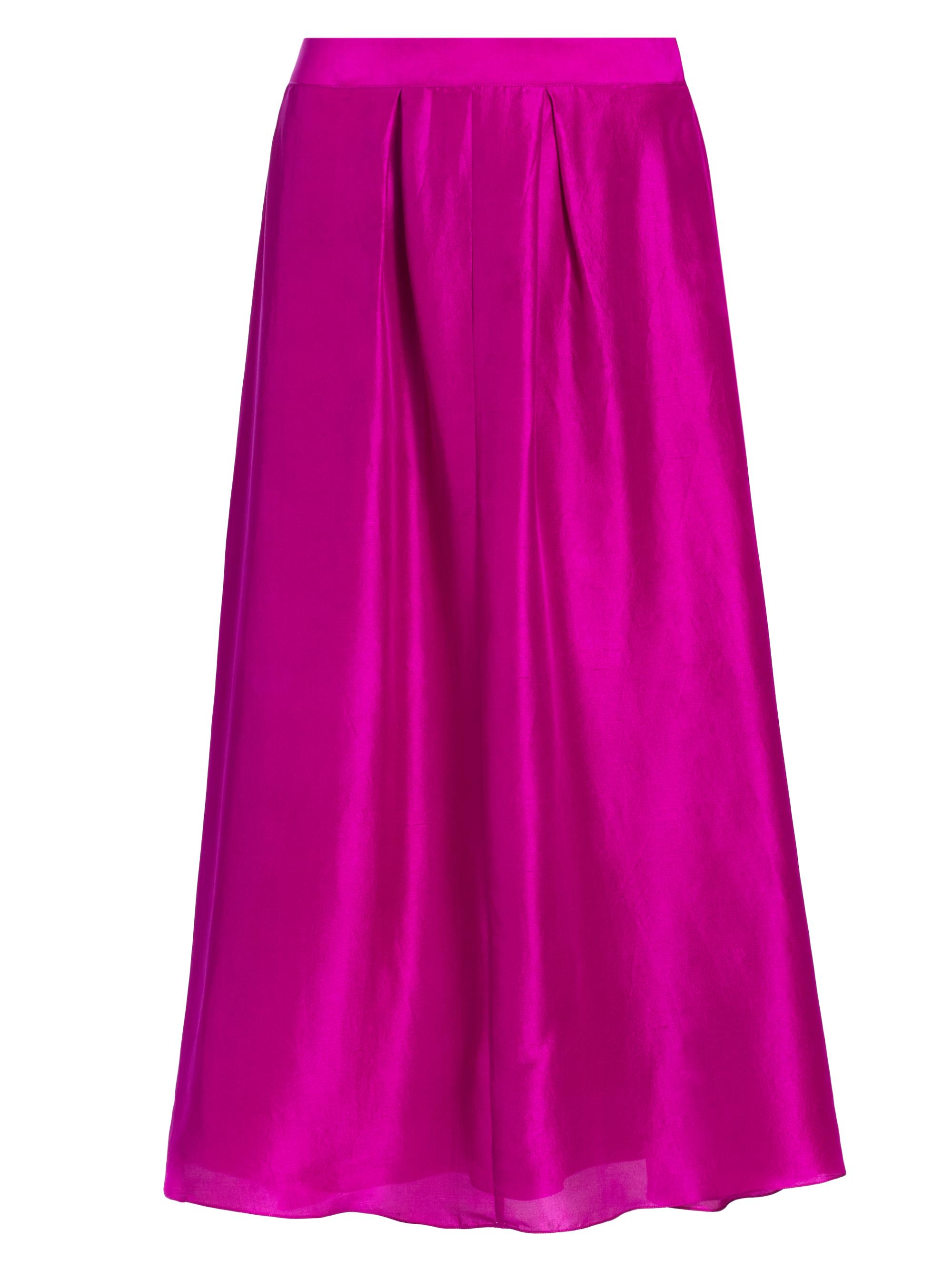Azeeza Women's Sheridan Pleated Silk Midi-Skirt - Magenta