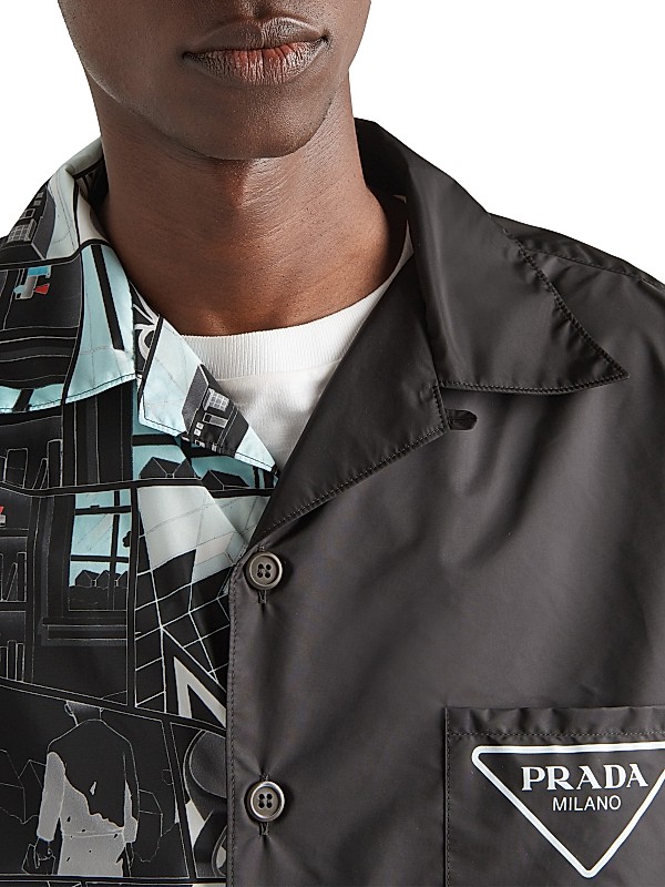 Shop Prada Double Match Re-Nylon Shirt | Saks Fifth Avenue Shop Prada Double Match Re-Nylon Shirt | Saks Fifth Avenue