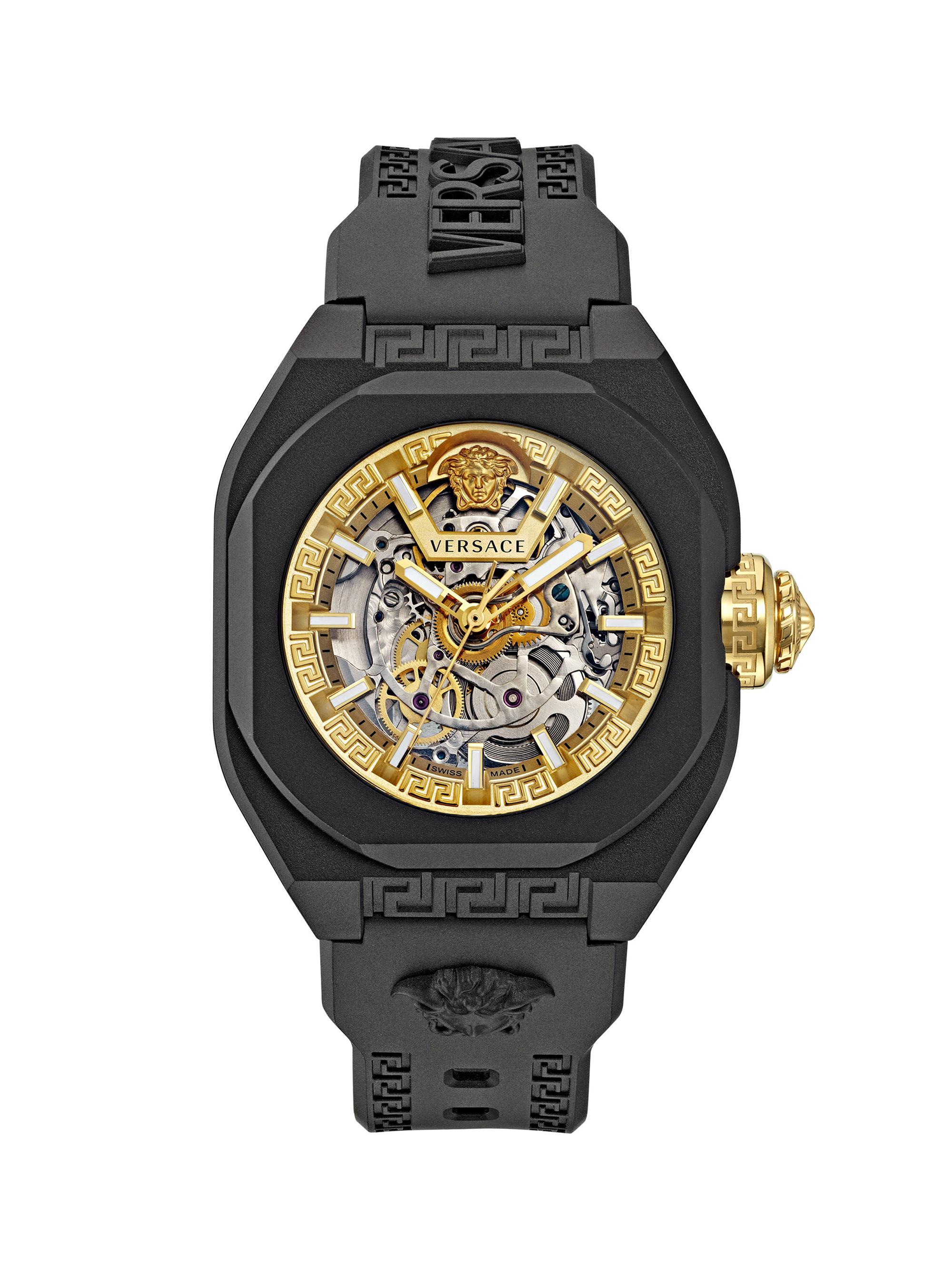 Versace Men's Unisex V-Legend Skeleton Ceramic & Polyurethane Strap Watch/42MM - Blue Ceramic