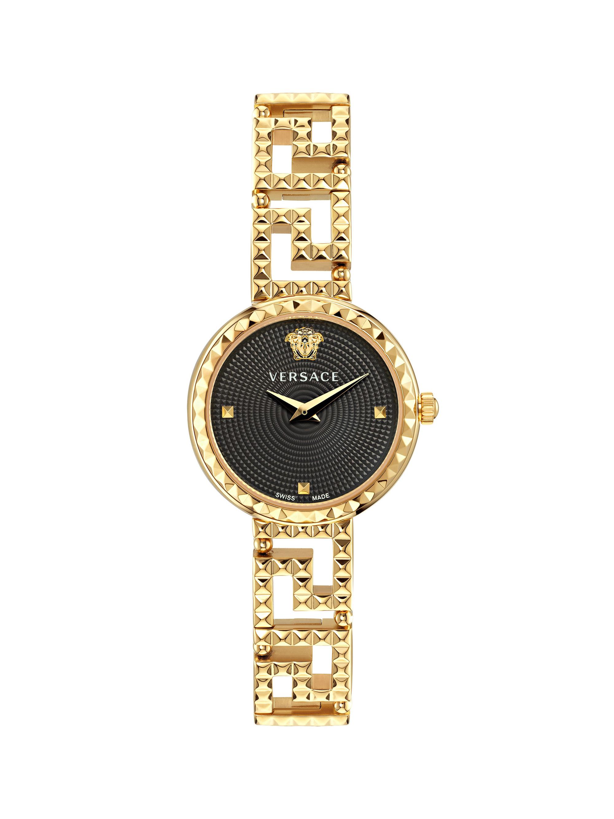 Versace Men's Greca Goddess IP Yellow Gold Stainless Steel Bracelet Watch/28MM - Yellow Gold Black