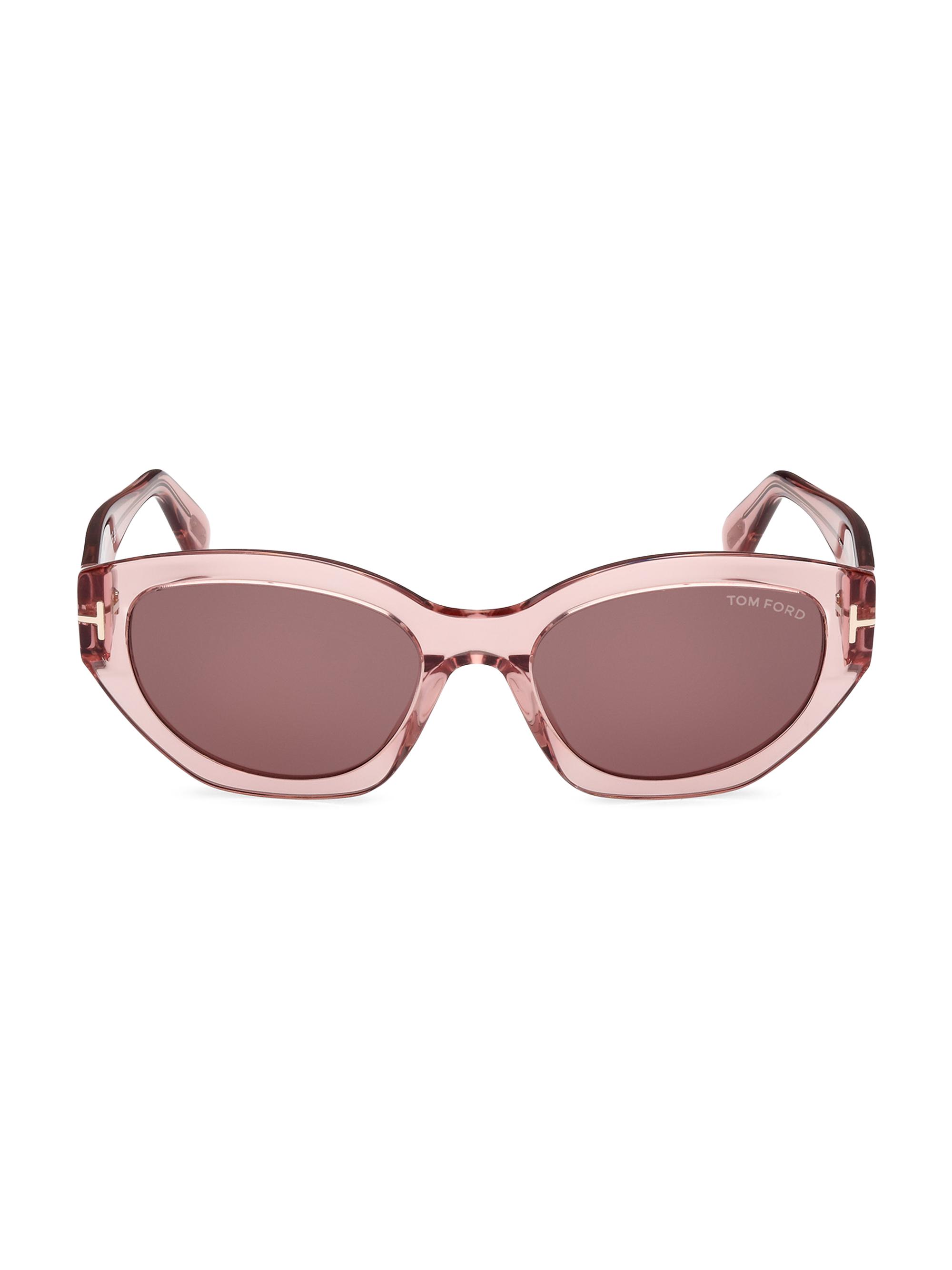 TOM FORD Women's Penny 55MM Geometric Sunglasses - Transparent Rose Brown