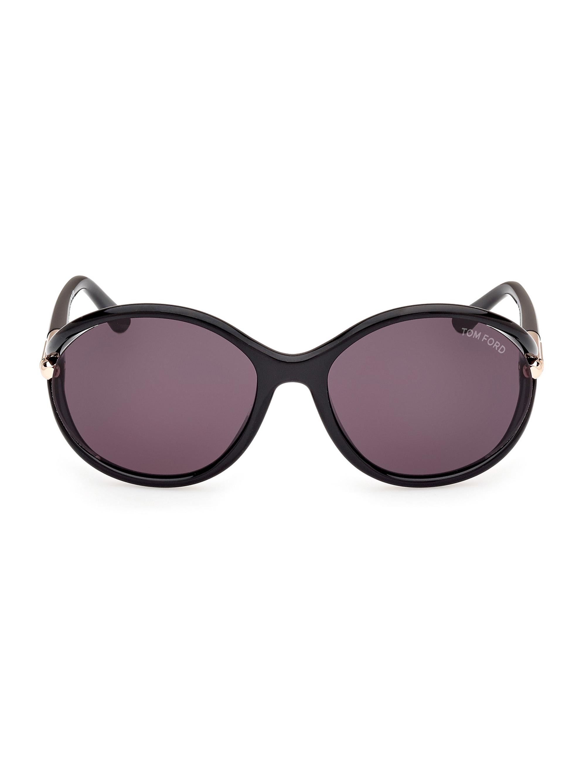 TOM FORD Women's Melody 59MM Oval Sunglasses - Shiny Black Smoke