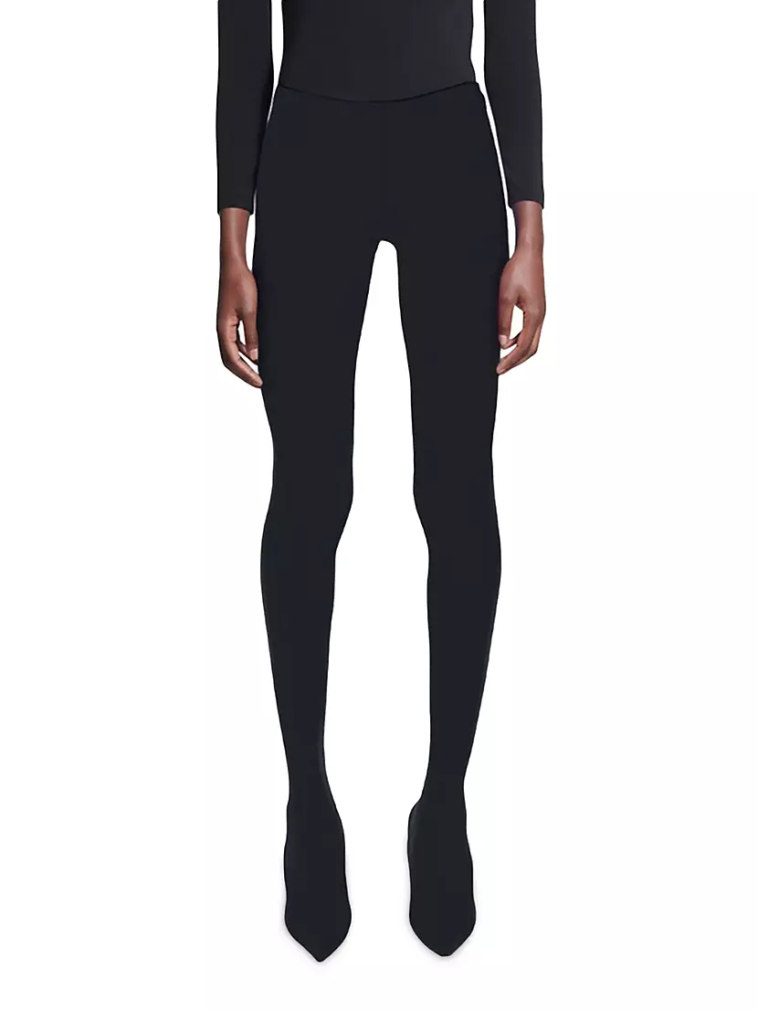 Shop BALENCIAGA Blended Fabrics Logo Loungewear Leggings Pants by
