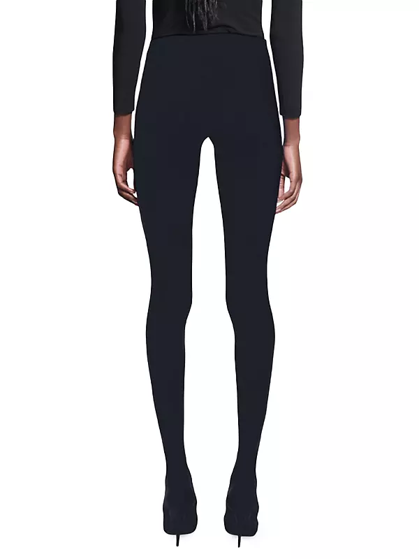 Balenciaga logo waistband leggings, Black