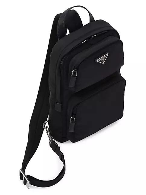 Shop Prada Re-Nylon And Saffiano Leather Backpack