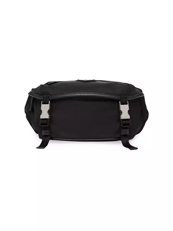 Prada Re-Nylon and Leather Shoulder Bag - Black