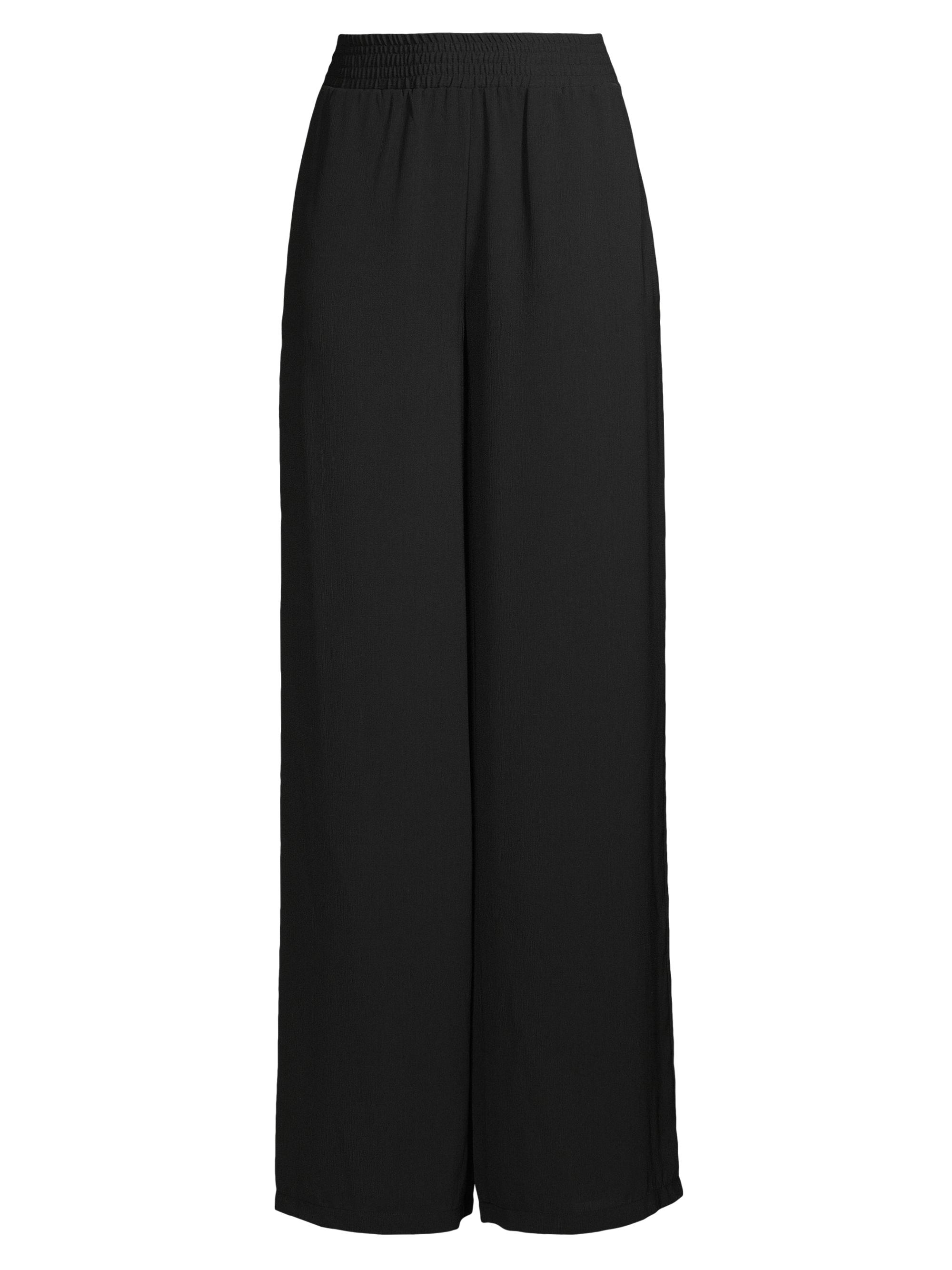 Emporio Armani Women's Elasticized Wide-Leg Pants - Solid Black