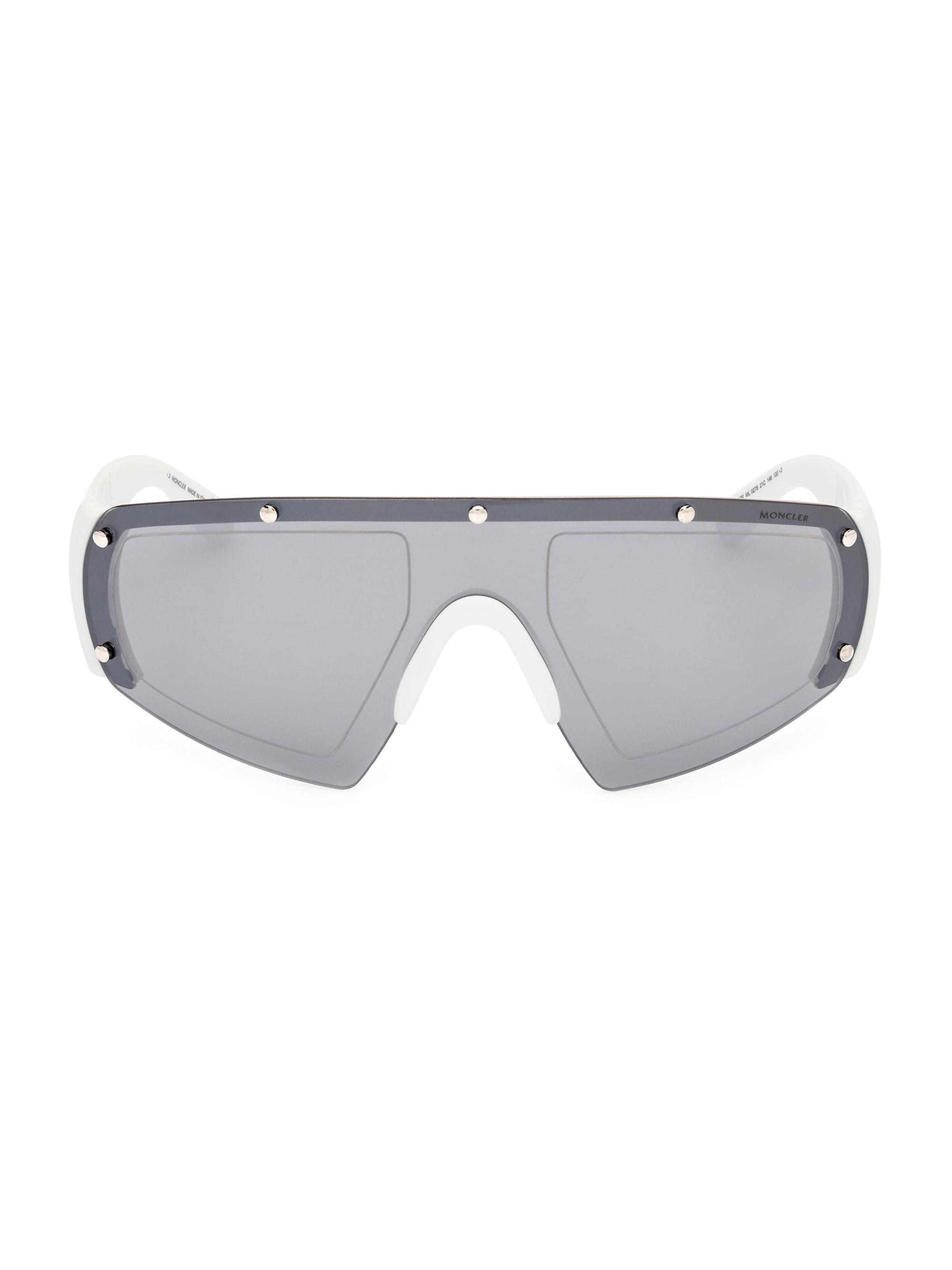 Moncler Women's Cycliste Shield Sunglasses - White Smoke Mirror