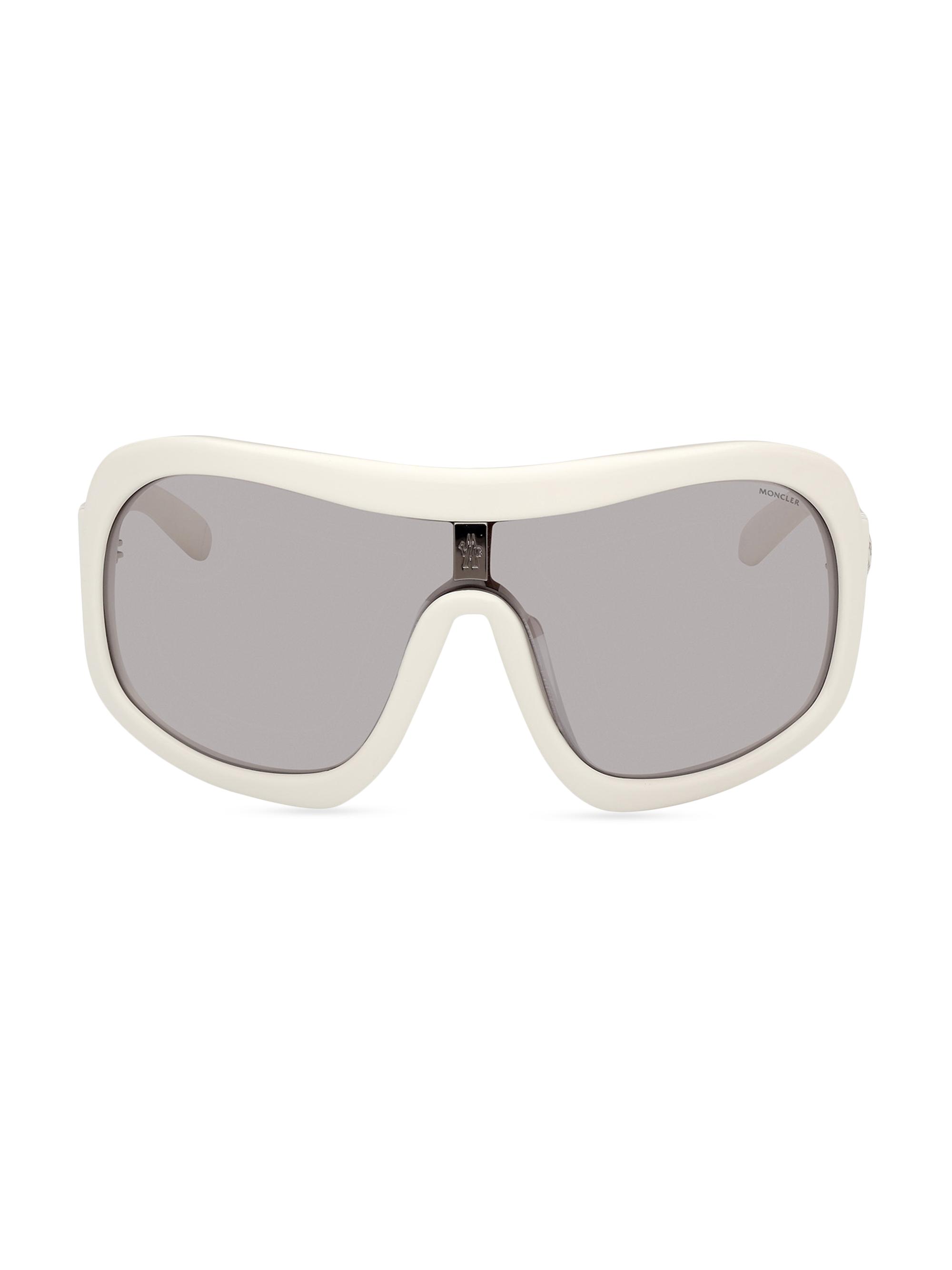 Moncler Women's Franconia Shield Sunglasses - White Smoke Mirror