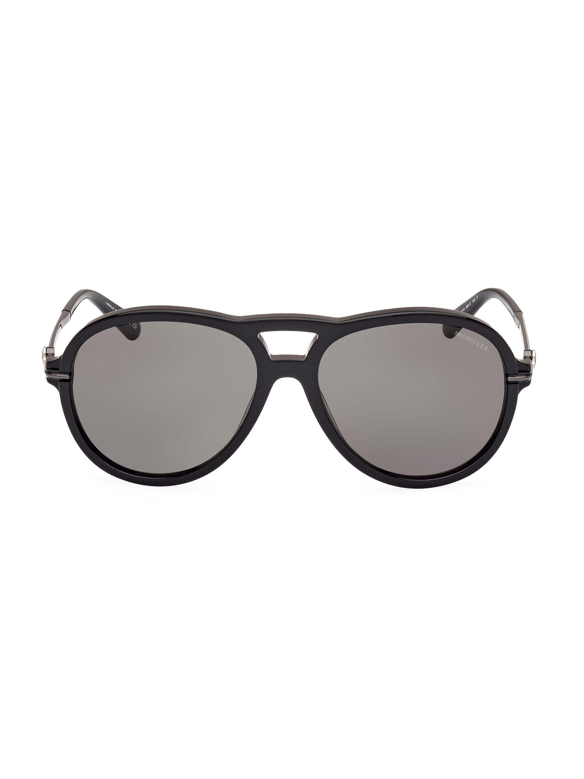 Moncler Women's Peake 60MM Aviator Sunglasses - Grey Smoke Mirror