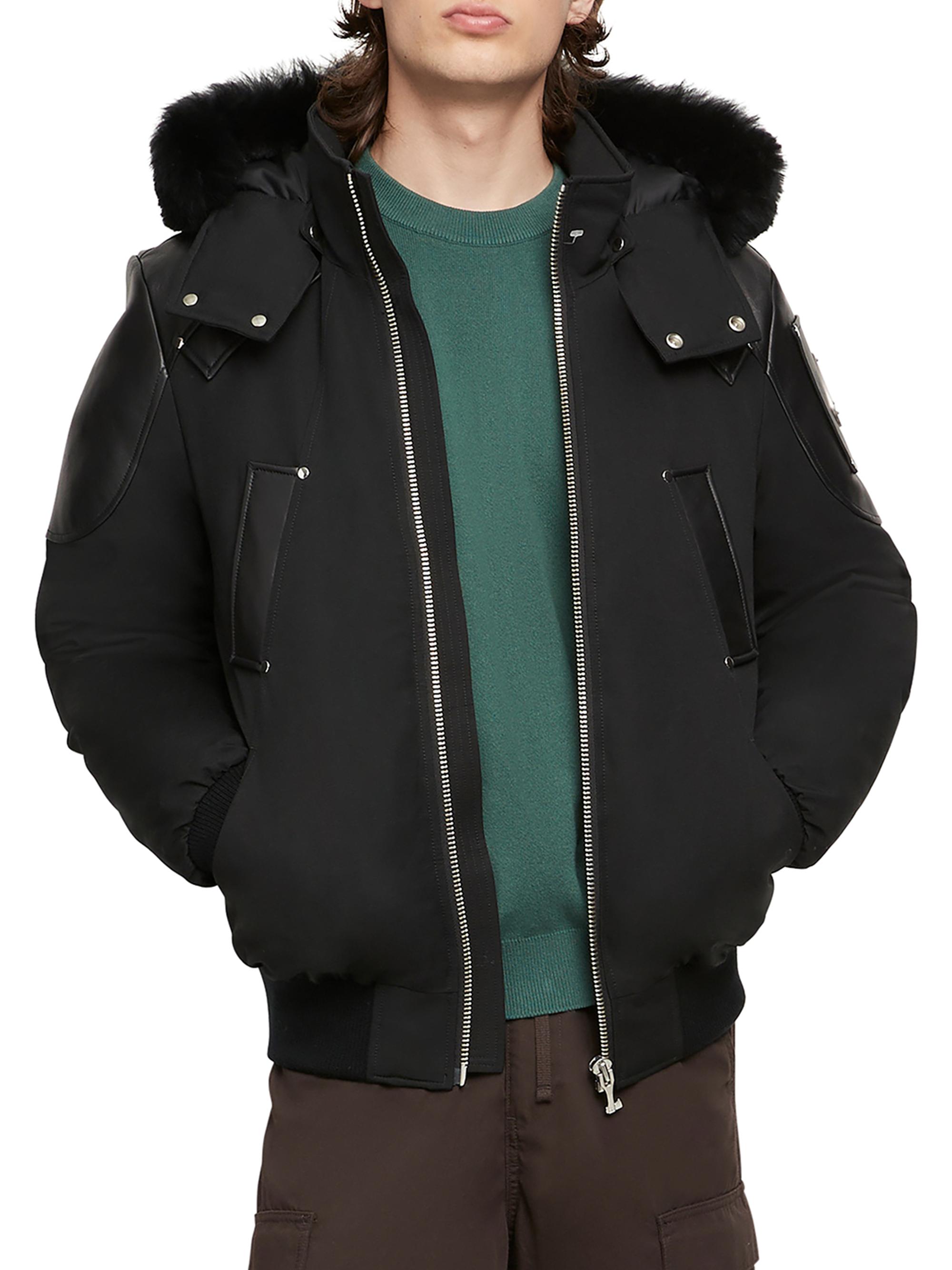 Moose Knuckles Park Vista detachable-hood bomber jacket - Black