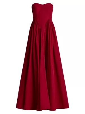 slim fit dress slacks Pleated Bodice Velvet Dress with Taffeta Drapes FR 46 / Multicolor main image 0