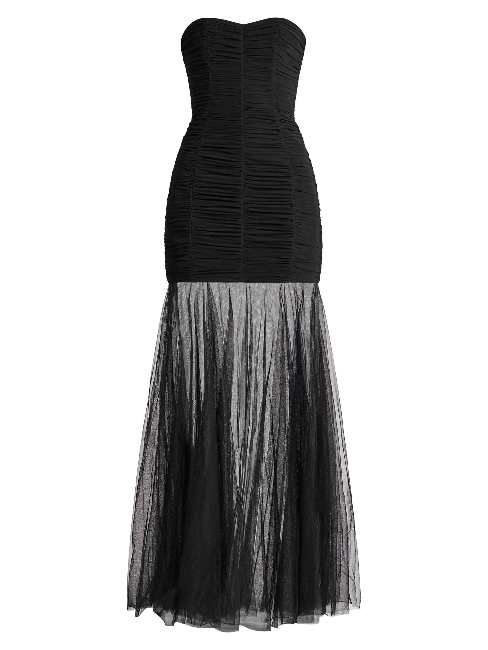 Zac Posen Women's Ruched Tulle Body-Con Gown - Black