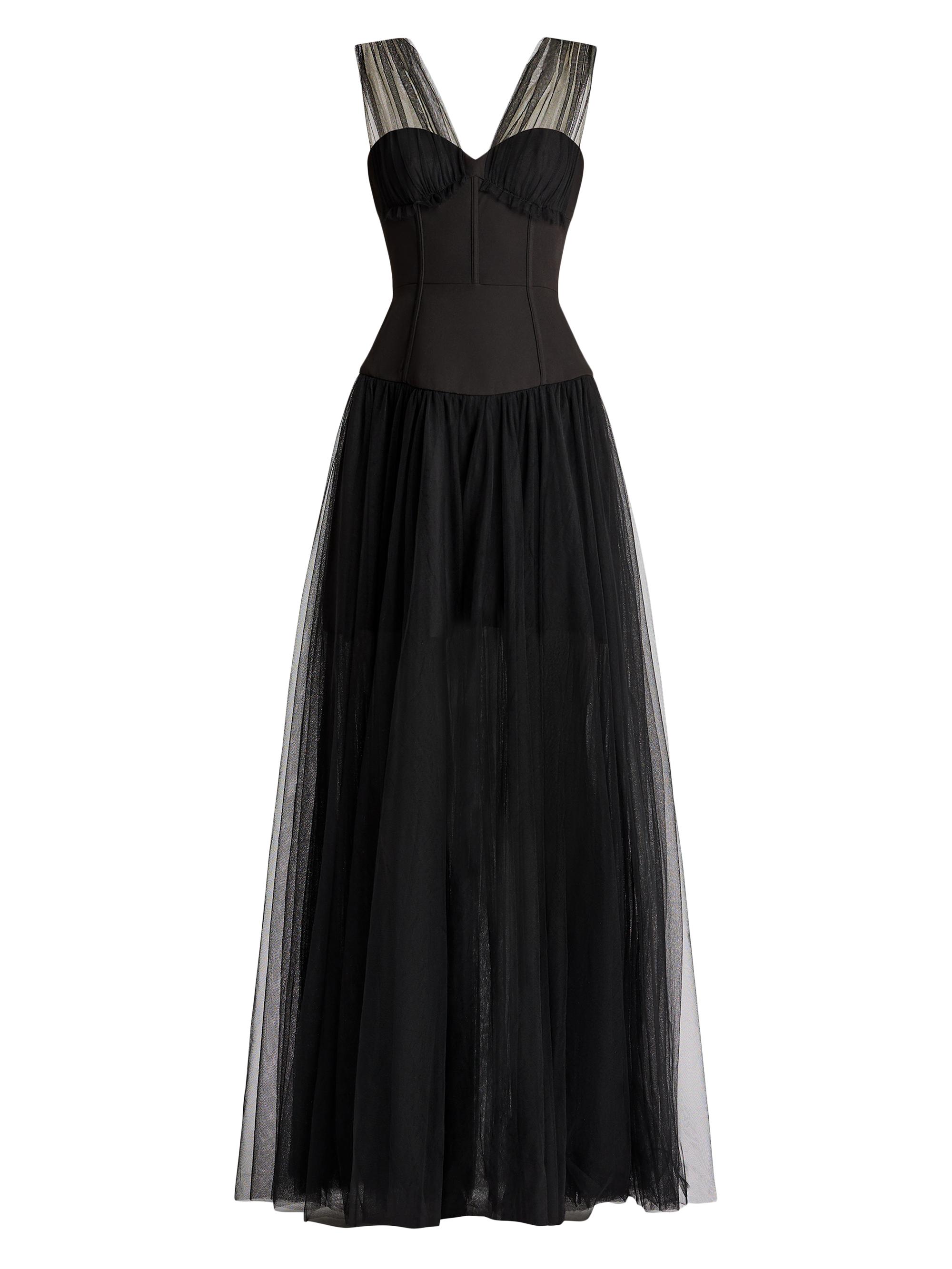 Zac Posen Women's Sleeveless Bustier & Tulle Gown - Black