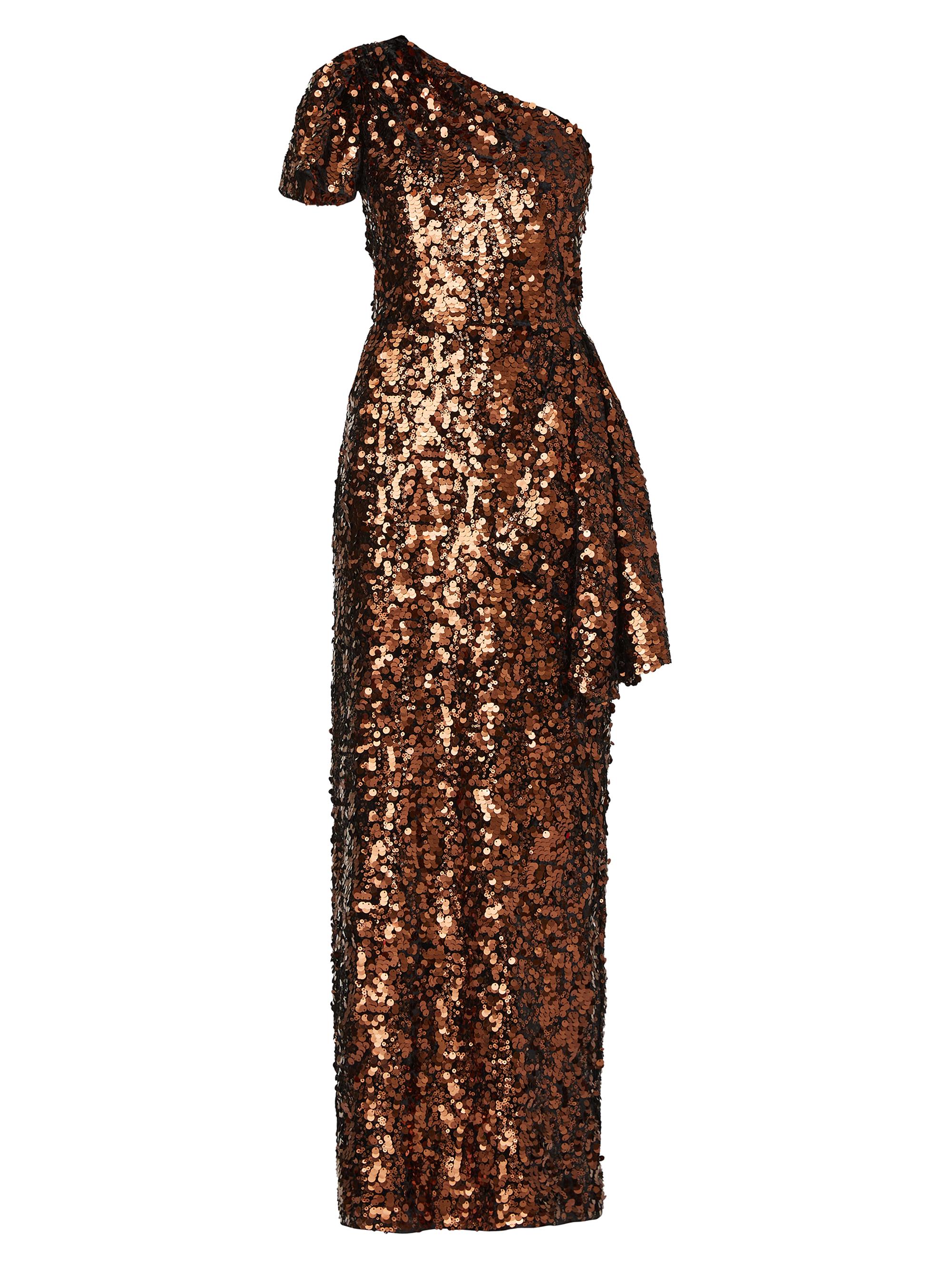 Shoshanna Women's Tiana Sequined Maxi Dress - Bronze Jet