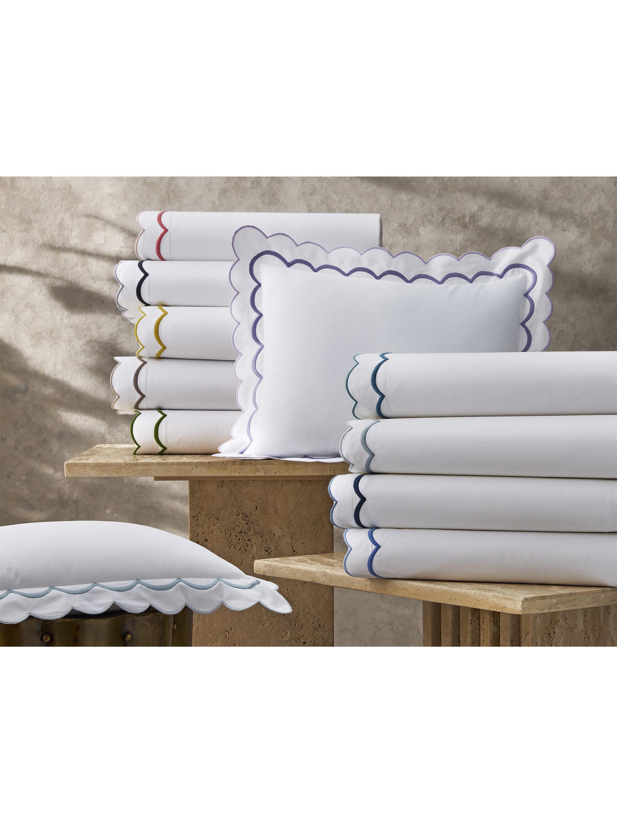 Matouk India Percale Sheets & Pillowcase Set Collection - Cerulean Standard | Thumbnail 4