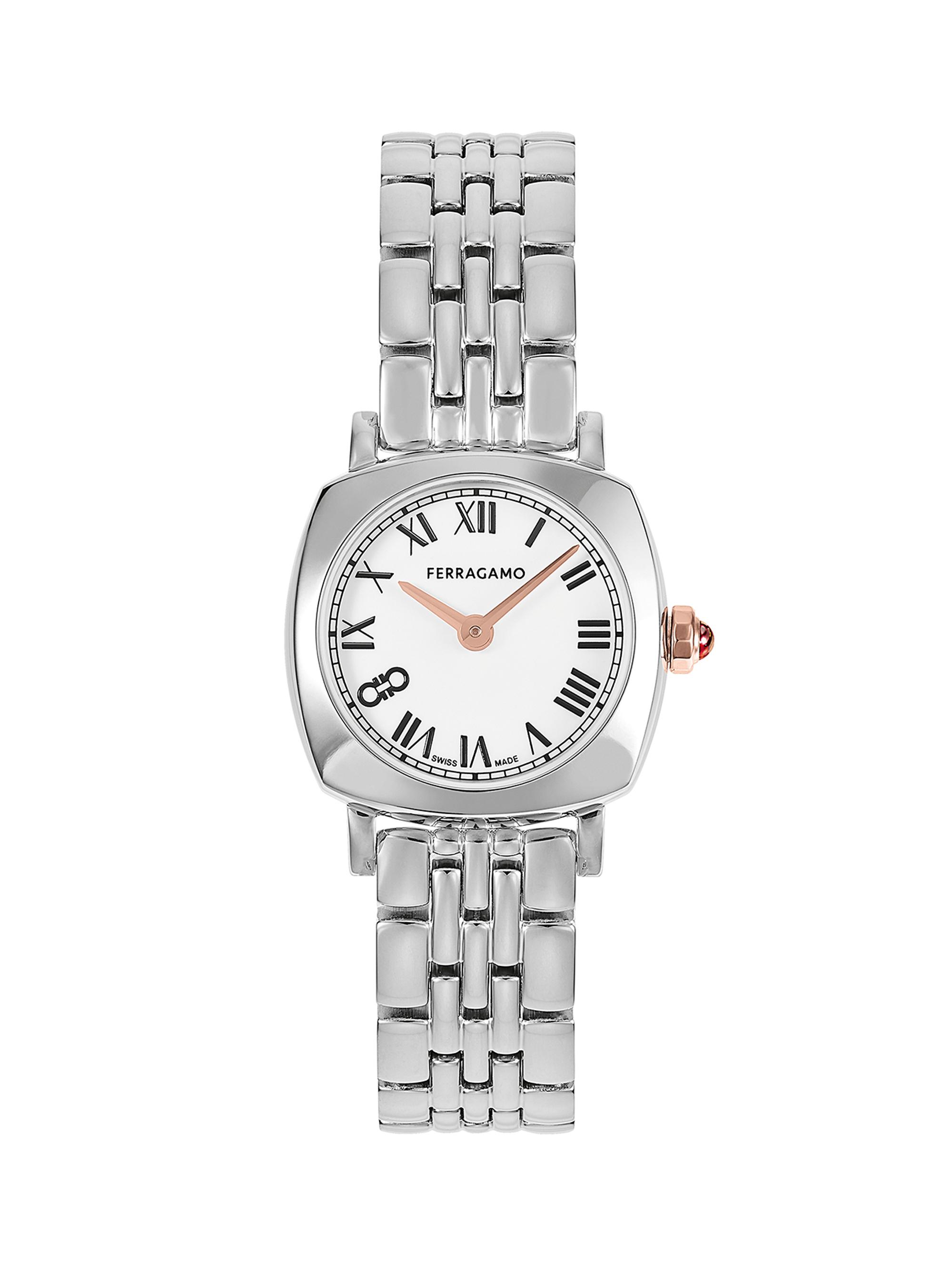 FERRAGAMO Men's Unisex  Soft Square Stainless Steel Bracelet Watch/23MM - Stainless Steel