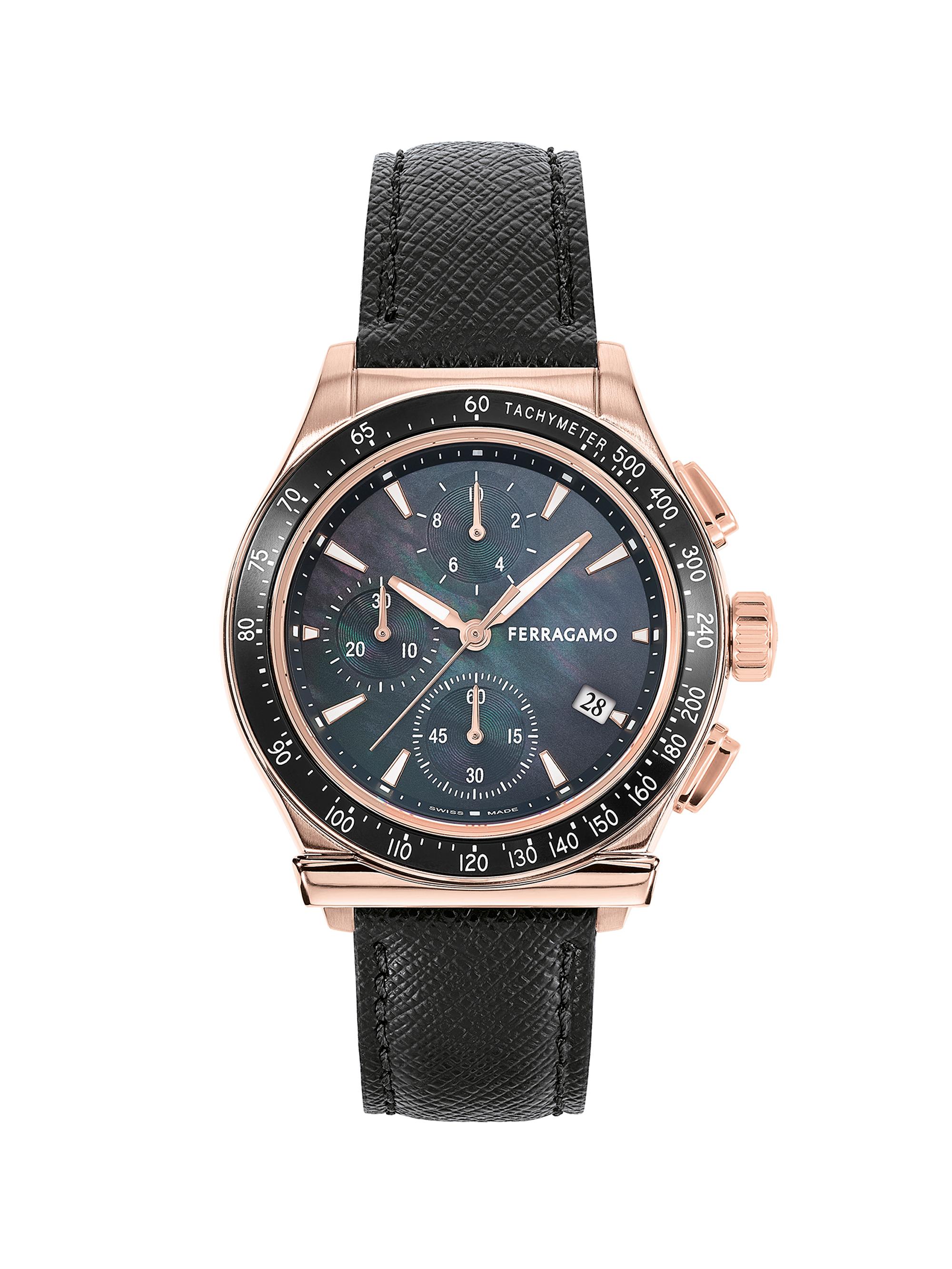 FERRAGAMO Men's FERRGAMAO 1927 Chronograph IP Rose Gold & Leather Strap Watch/38MM - Rose Gold