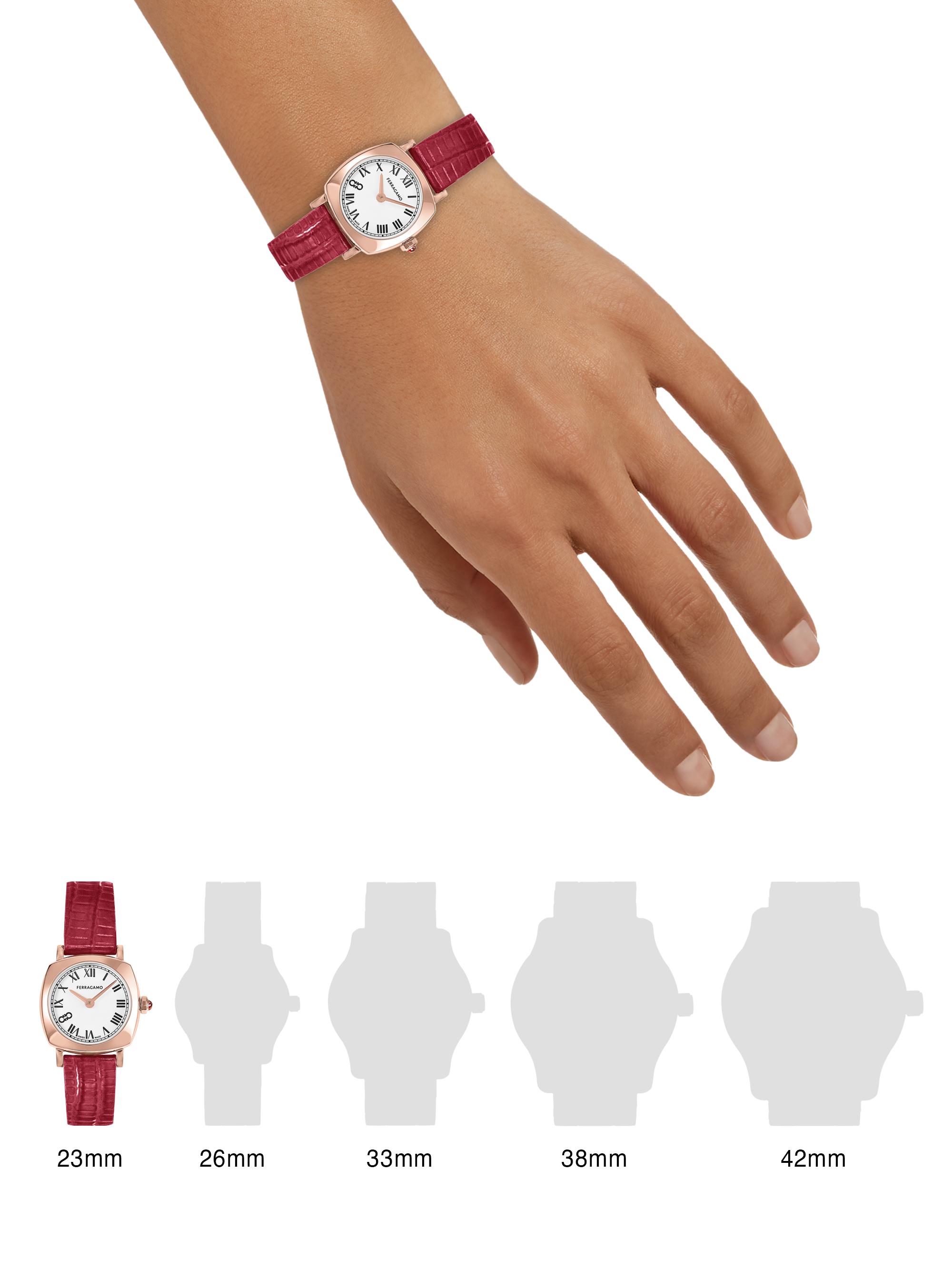 FERRAGAMO Soft Square Stainless Steel & Leather Strap Watch  display picture 1