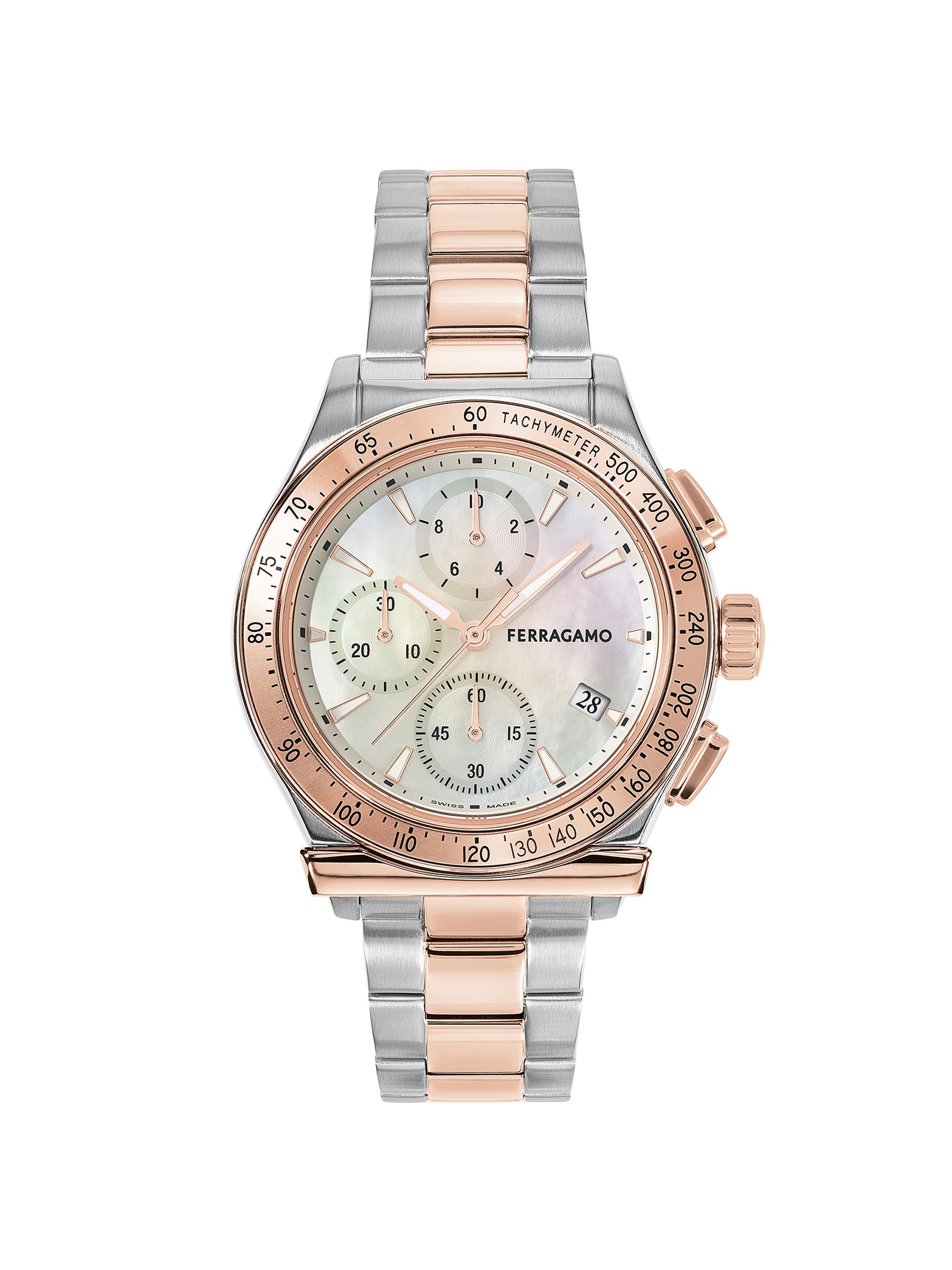 FERRAGAMO Men's 1927 Two-Tone Stainless Steel & Mother-Of-Pearl Chronograph Watch/38MM - Two Tone Rose Gold