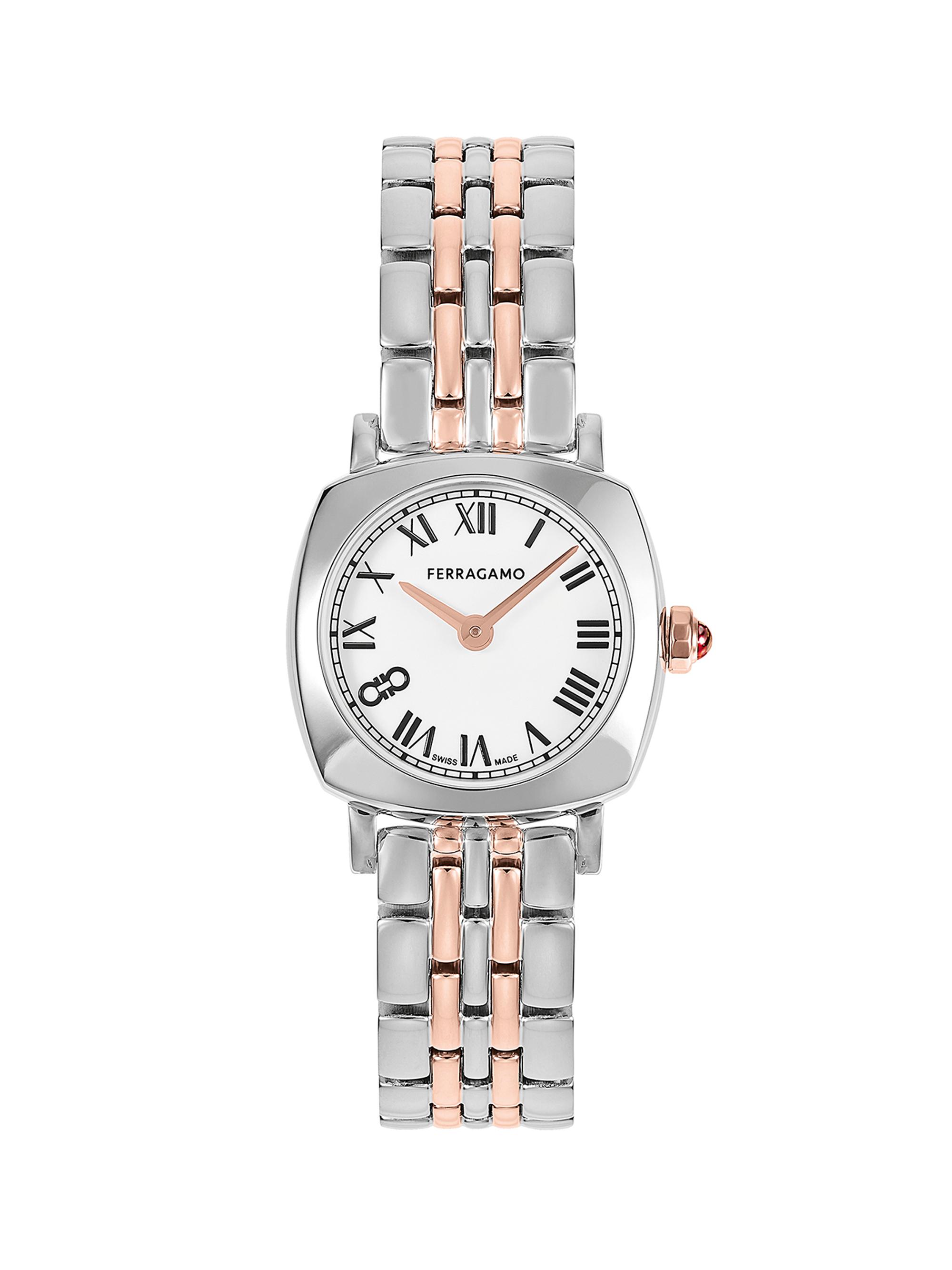 FERRAGAMO Men's Soft Square Two-Tone Stainless Steel Bracelet Watch - Two Tone