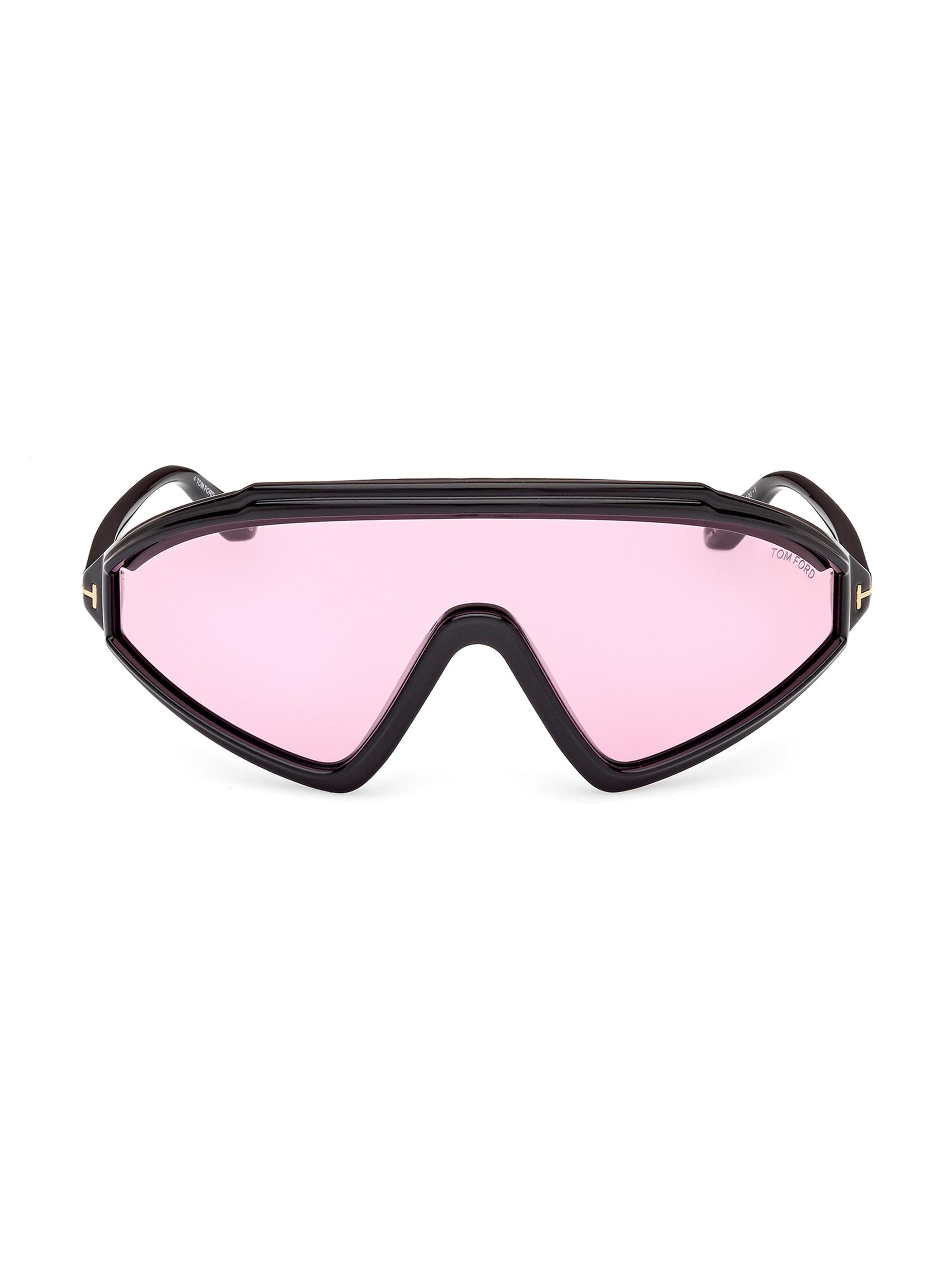 TOM FORD Women's Lorna Shield Sunglasses - Shiny Black Smoke