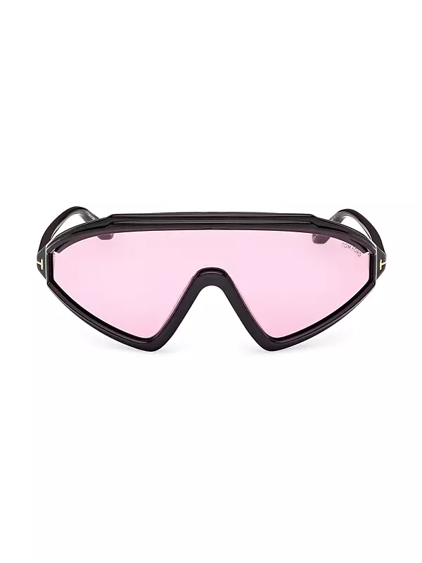 Shop LA WOMAN white/black vintage shield sunglasses for women