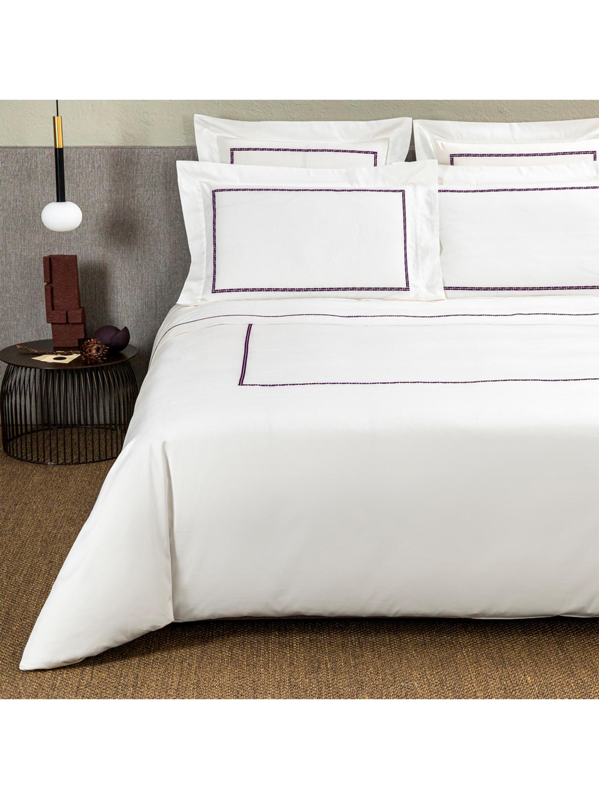 Frette Affinity Embroidered Duvet Cover & Sham Collection - Milk Plum Queen