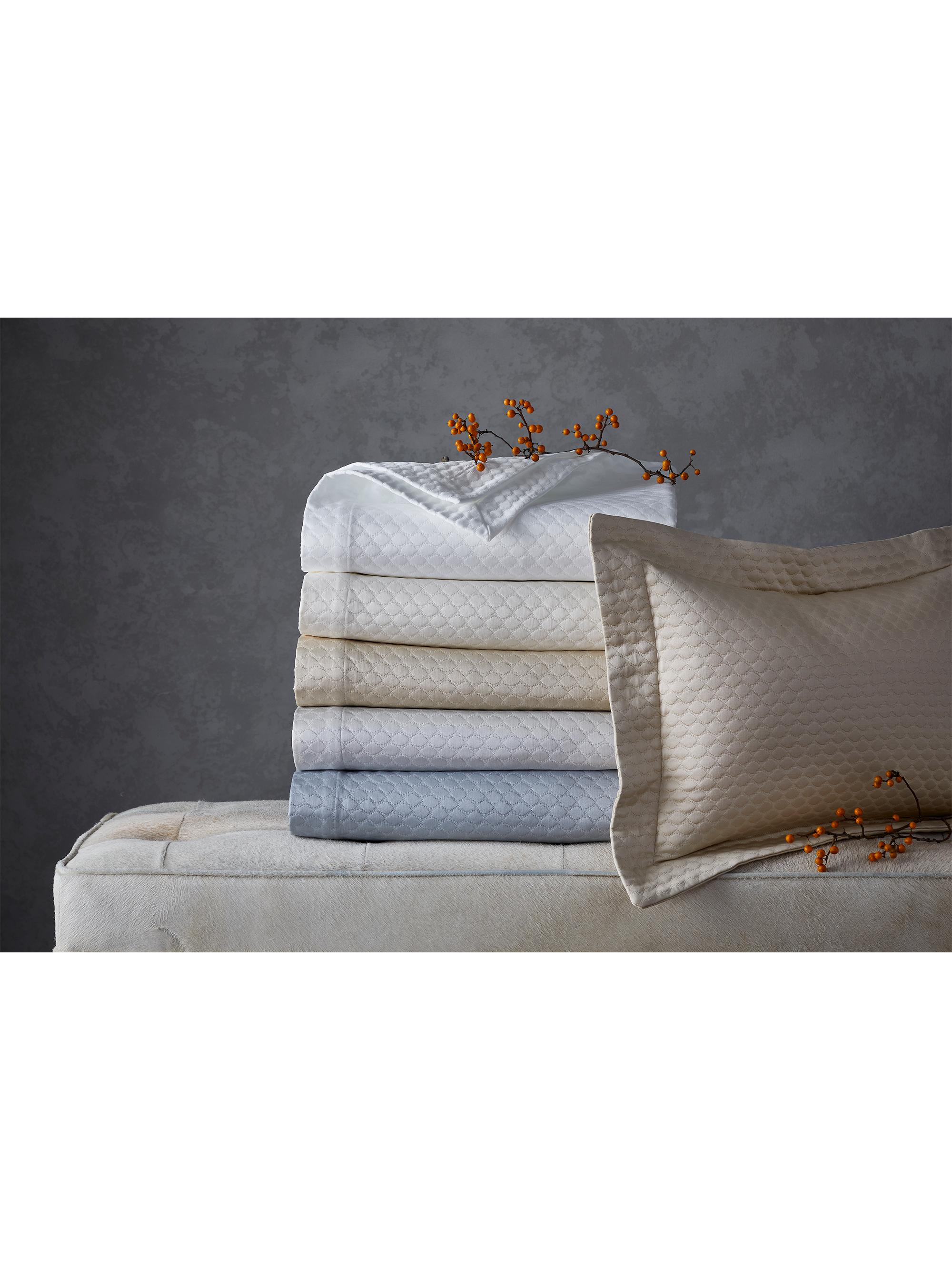 Matouk Pearl Coverlet & Sham Collection -  Full
