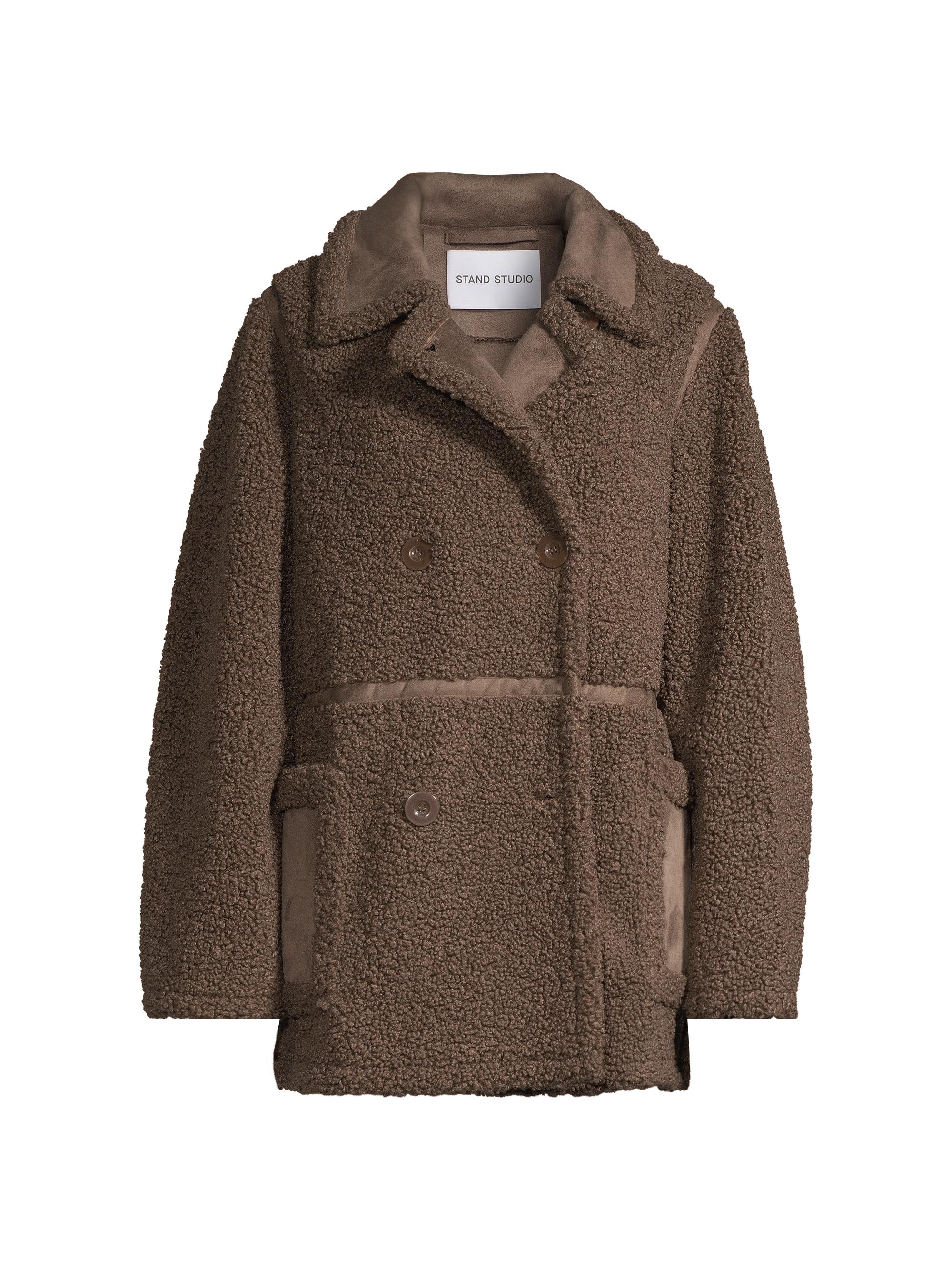 Stand Studio Women's Chloe Faux Suede Jacket - Off White Tan