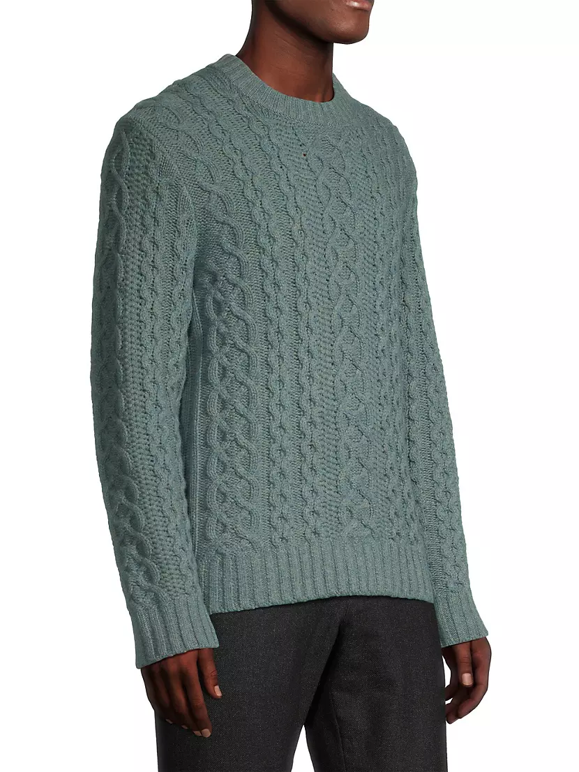 Aran Wool & Cashmere Cable-Knit Sweater