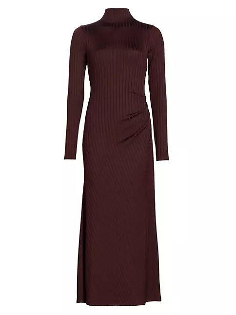 Shop Good American Shine Rib-Knit Tuck Maxi-Dress | Saks Fifth Avenue