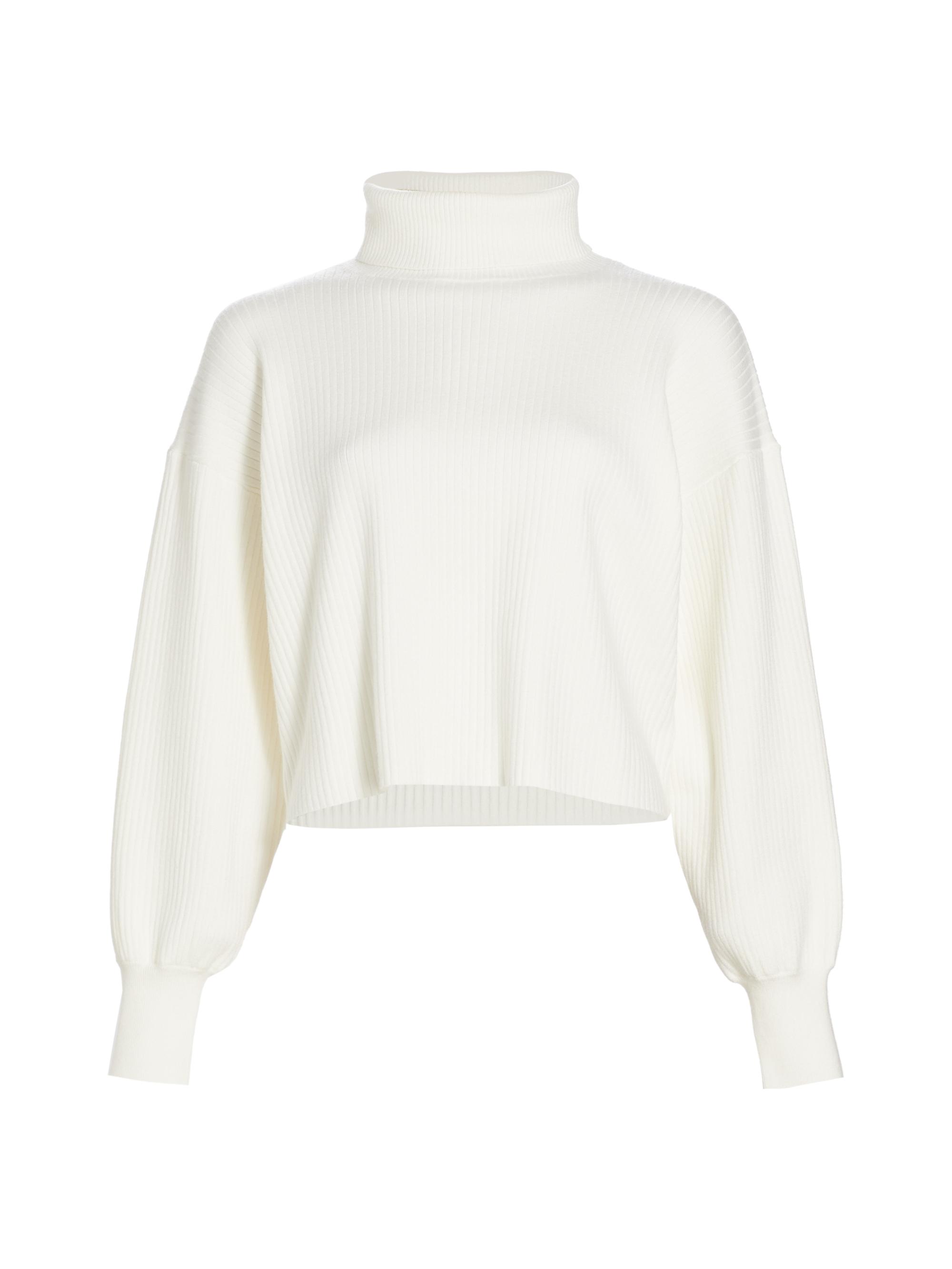 Good American Women's Rib-Knit Cropped Sweater -