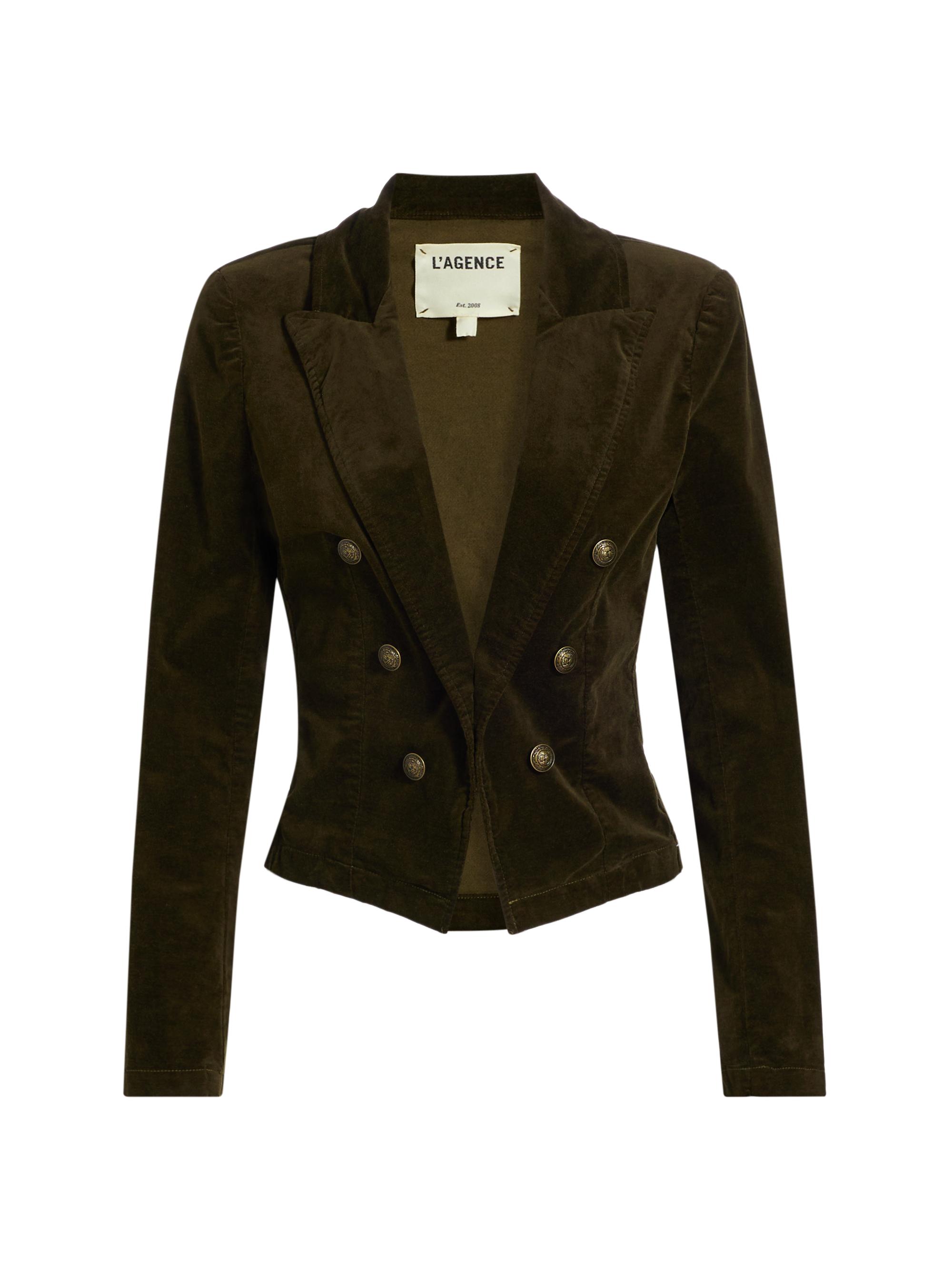 Crop Blazer New Look Velvet Jacket L'AGENCE Wayne Velvet Cropped