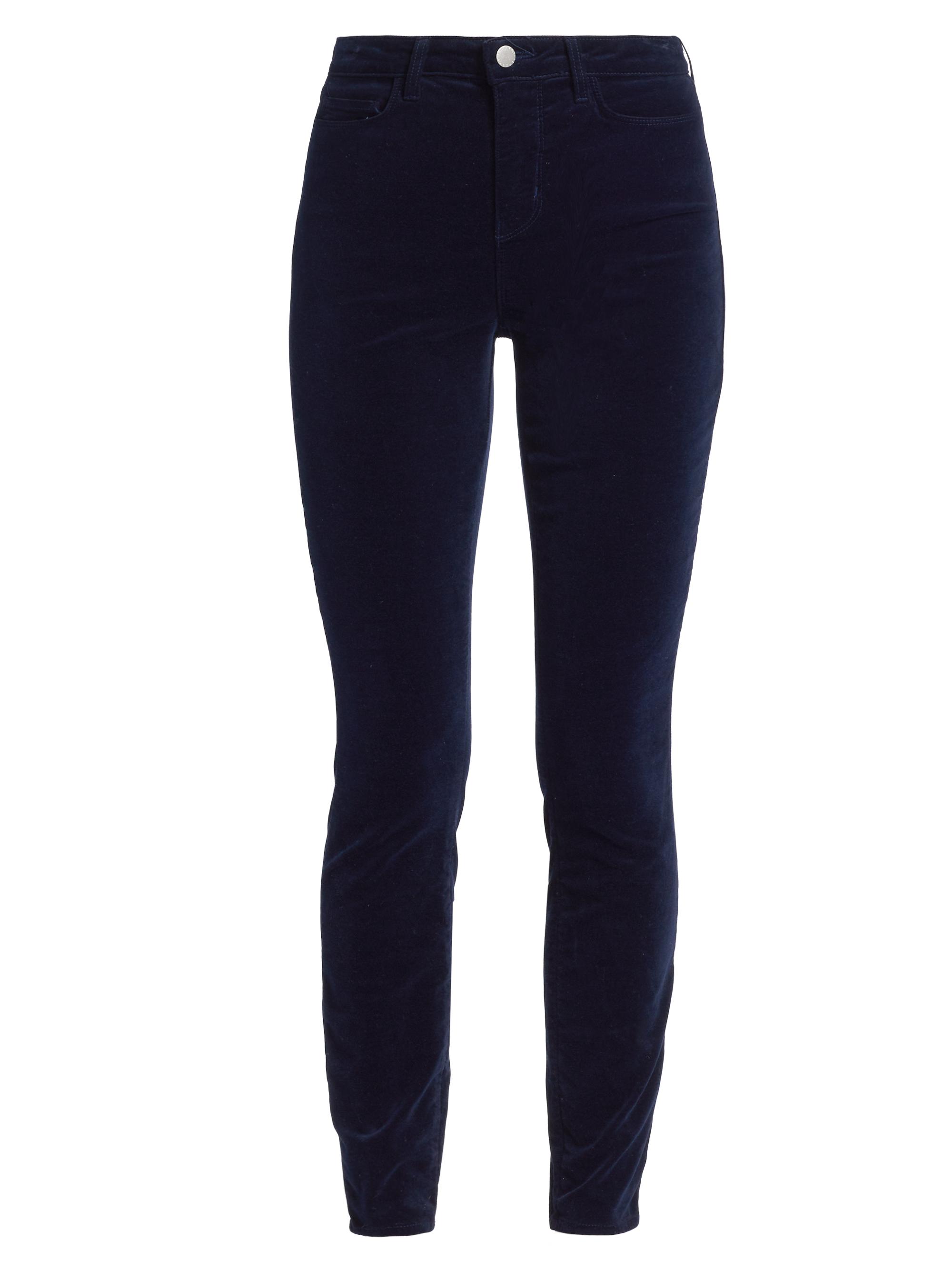 L'AGENCE Women's Monique Velvet Ultra High-Rise Skinny Pants - Dark Navy