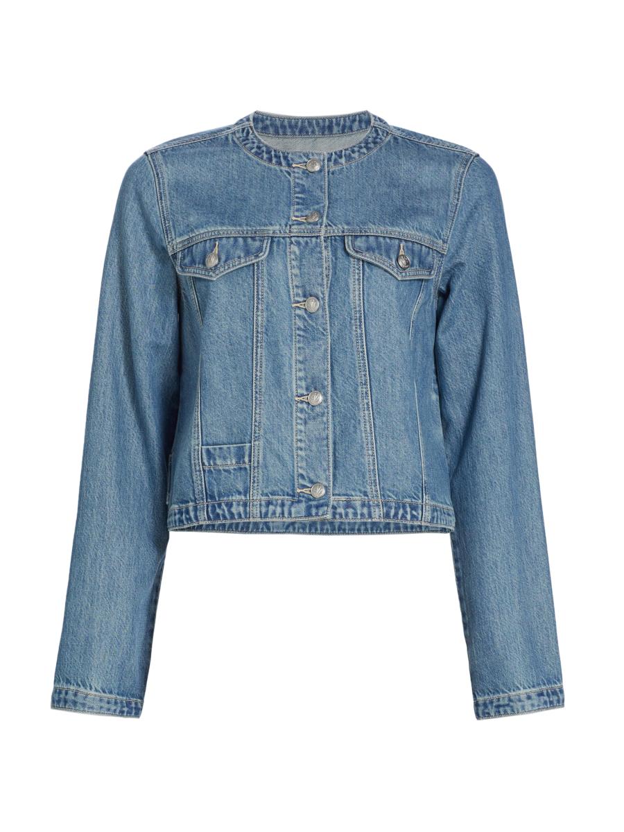 rag bone Featherweight Cora Round-Neck Denim Jacket Saks Fifth