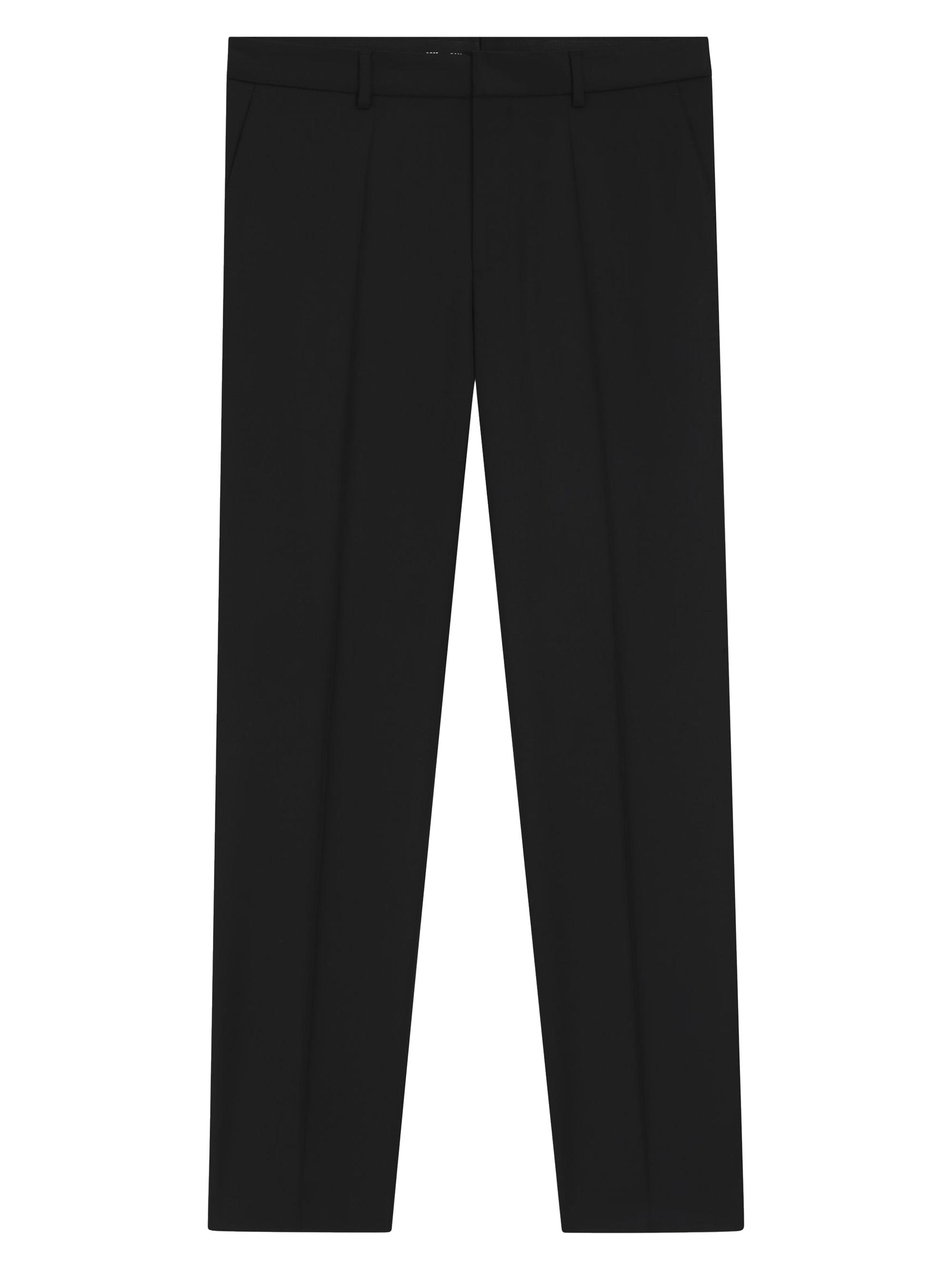 BOSS Men's Formal Trousers in Virgin-Wool Serge - Black