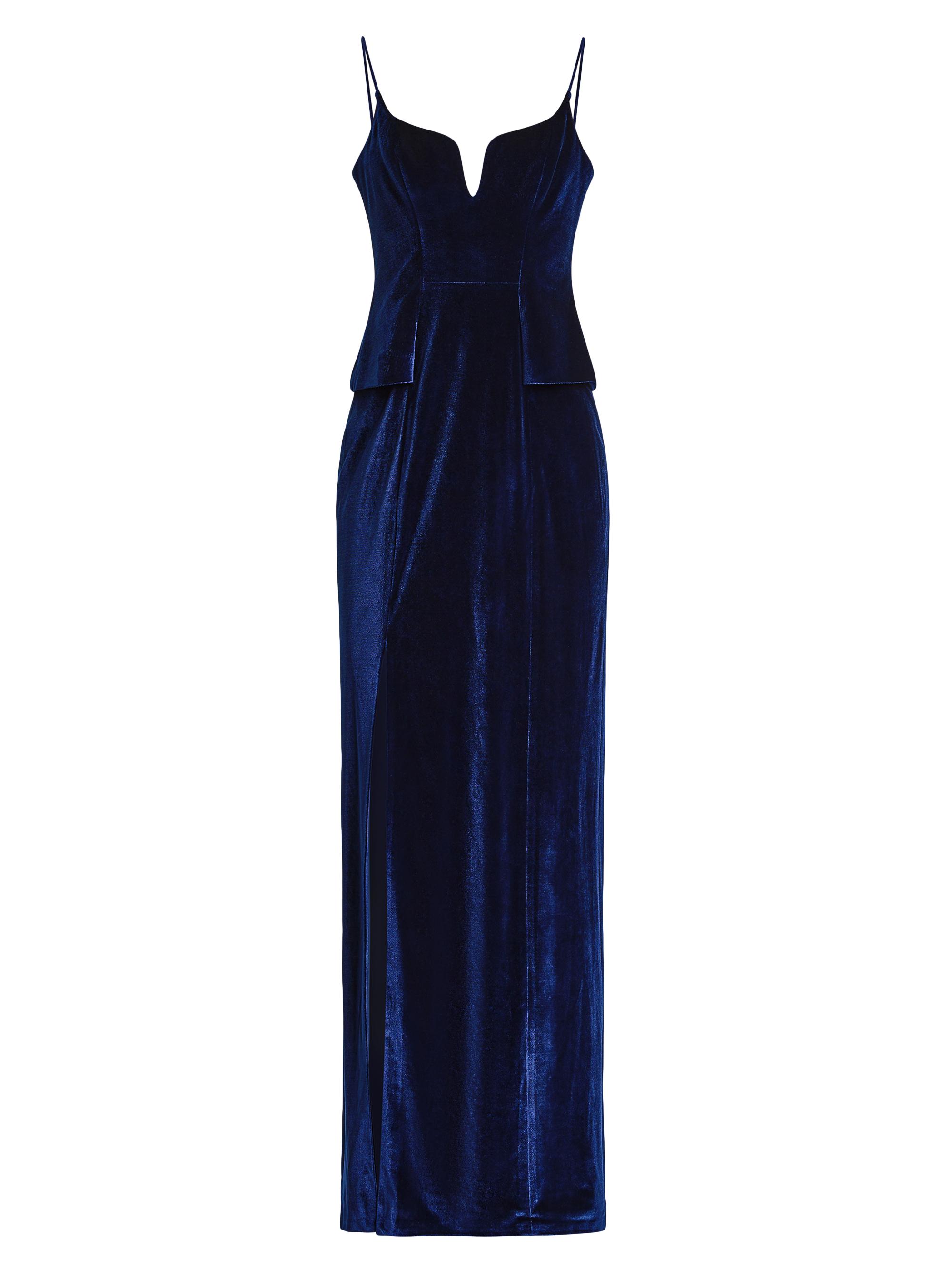 Zac Posen Women's Velvet Peplum Gown - Dark Navy