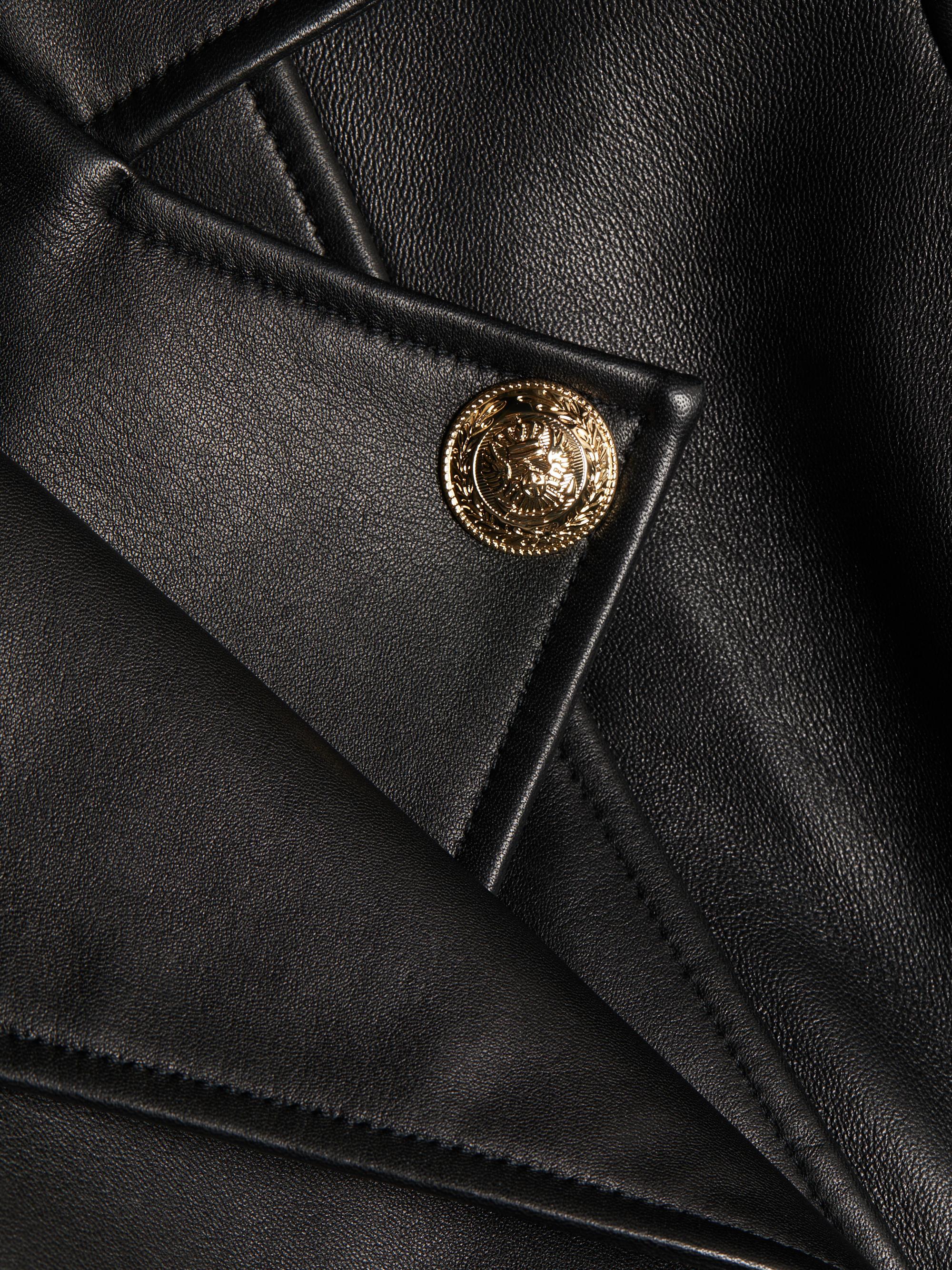 L'AGENCE Celina Leather Trench Coat | Saks Fifth Avenue