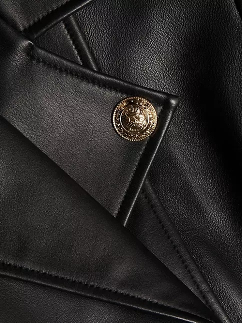 Genuine Leather Jacket Chain Versace Influenced Glamour Trench