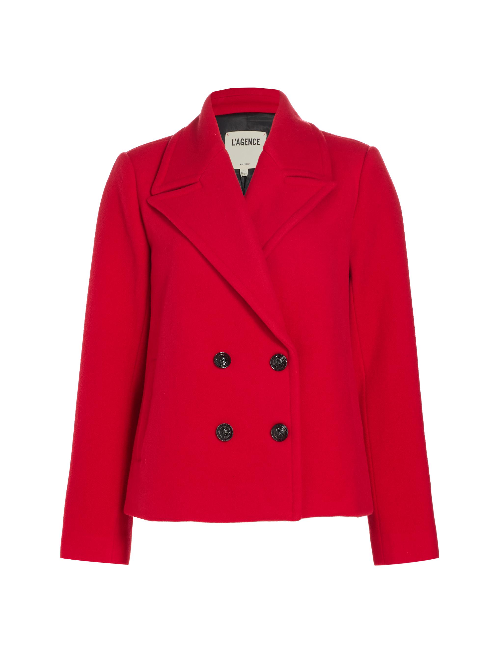 L'AGENCE Women's Athens Cropped Peacoat - Lava Red